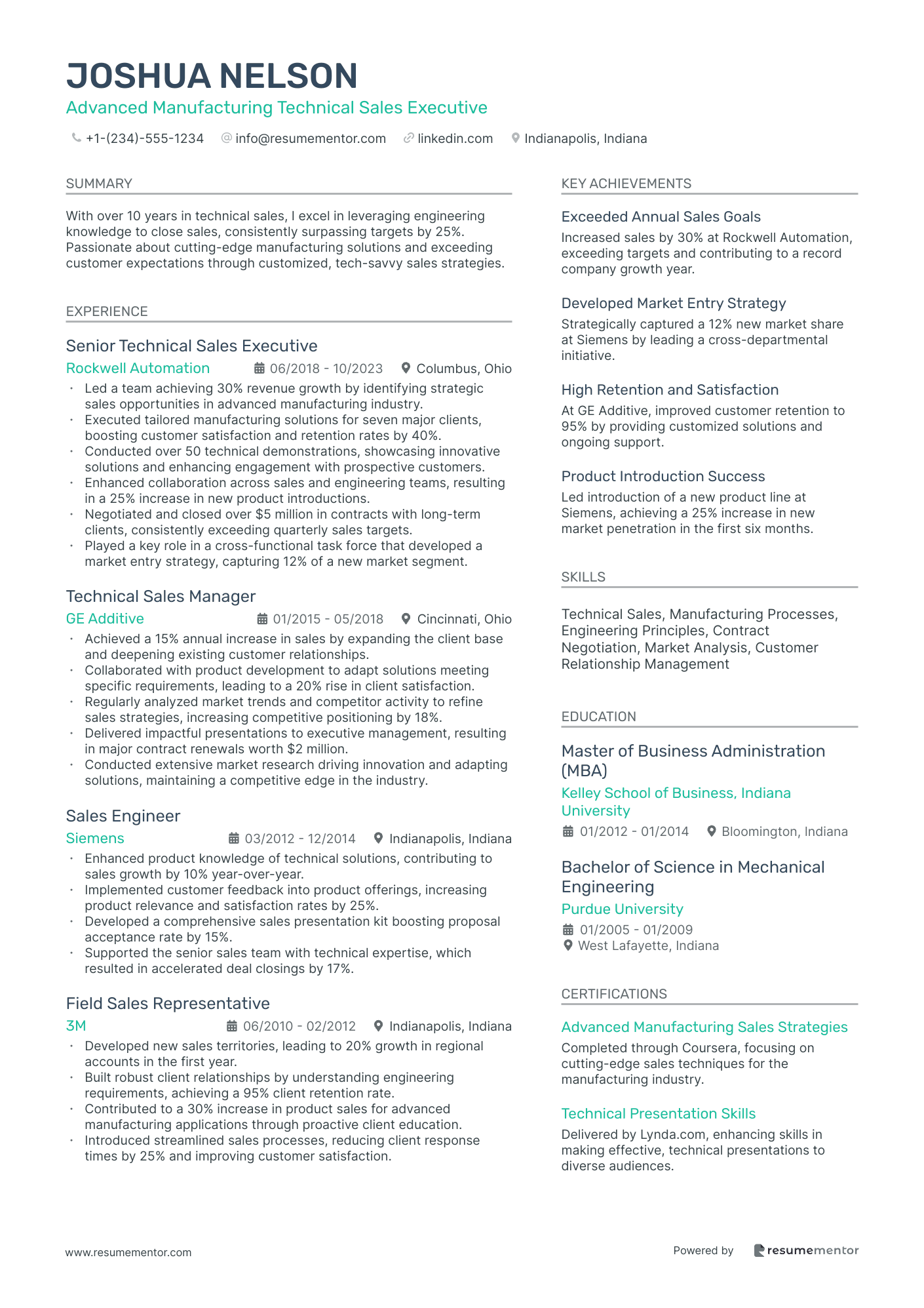 Advanced Manufacturing Technical Sales Executives