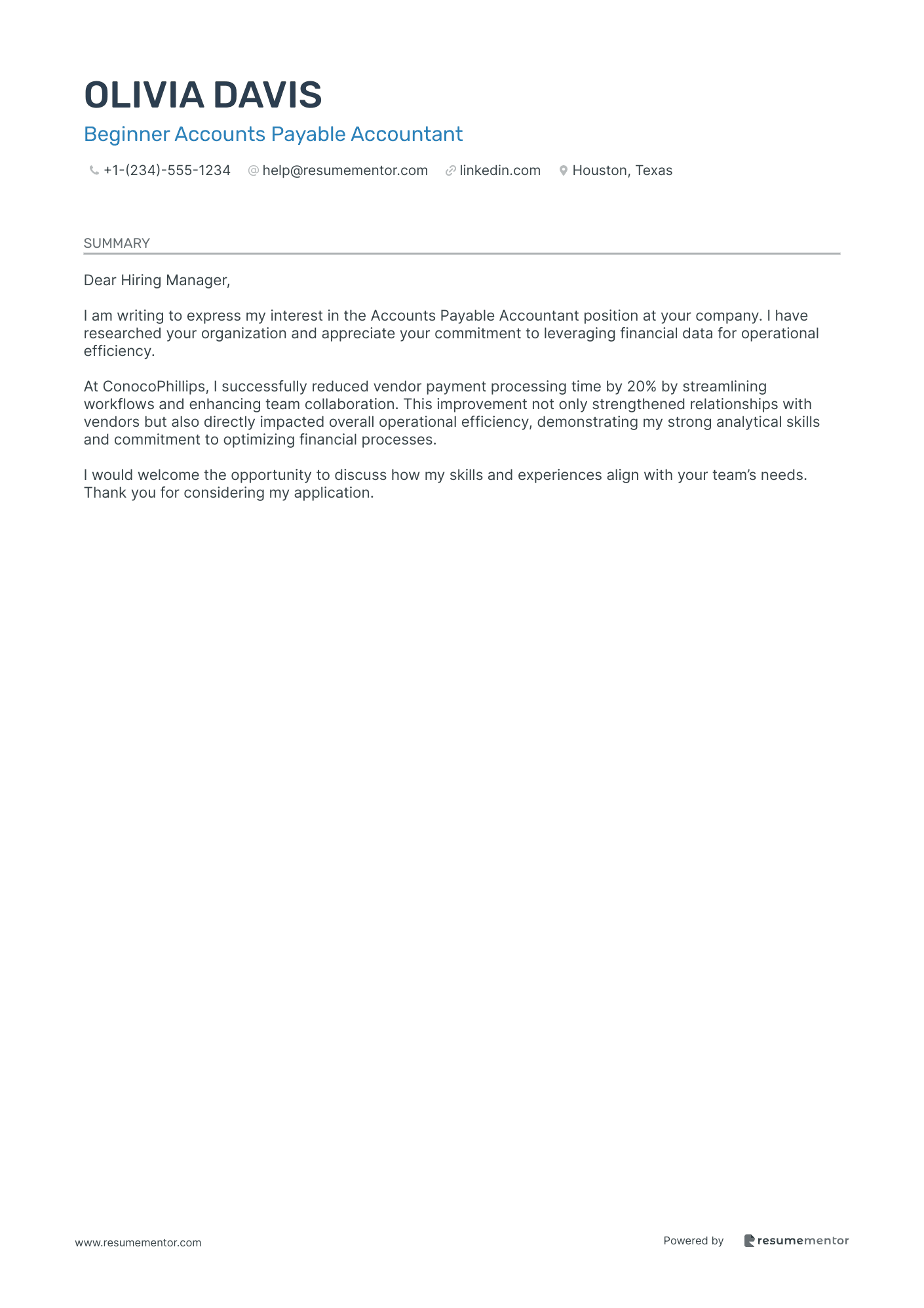 Beginner Accounts Payable Accountant