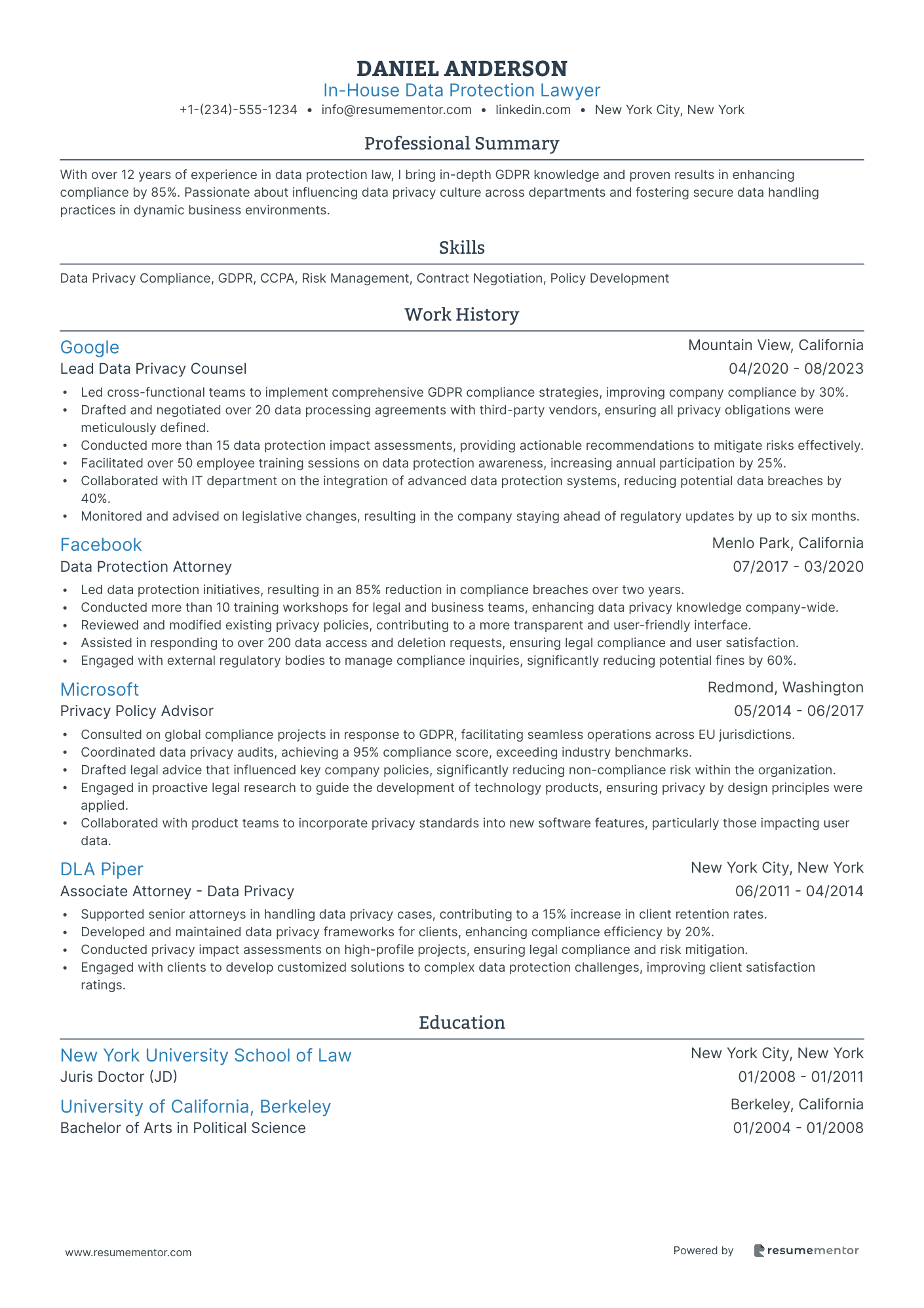 In House Data Protection Lawyer