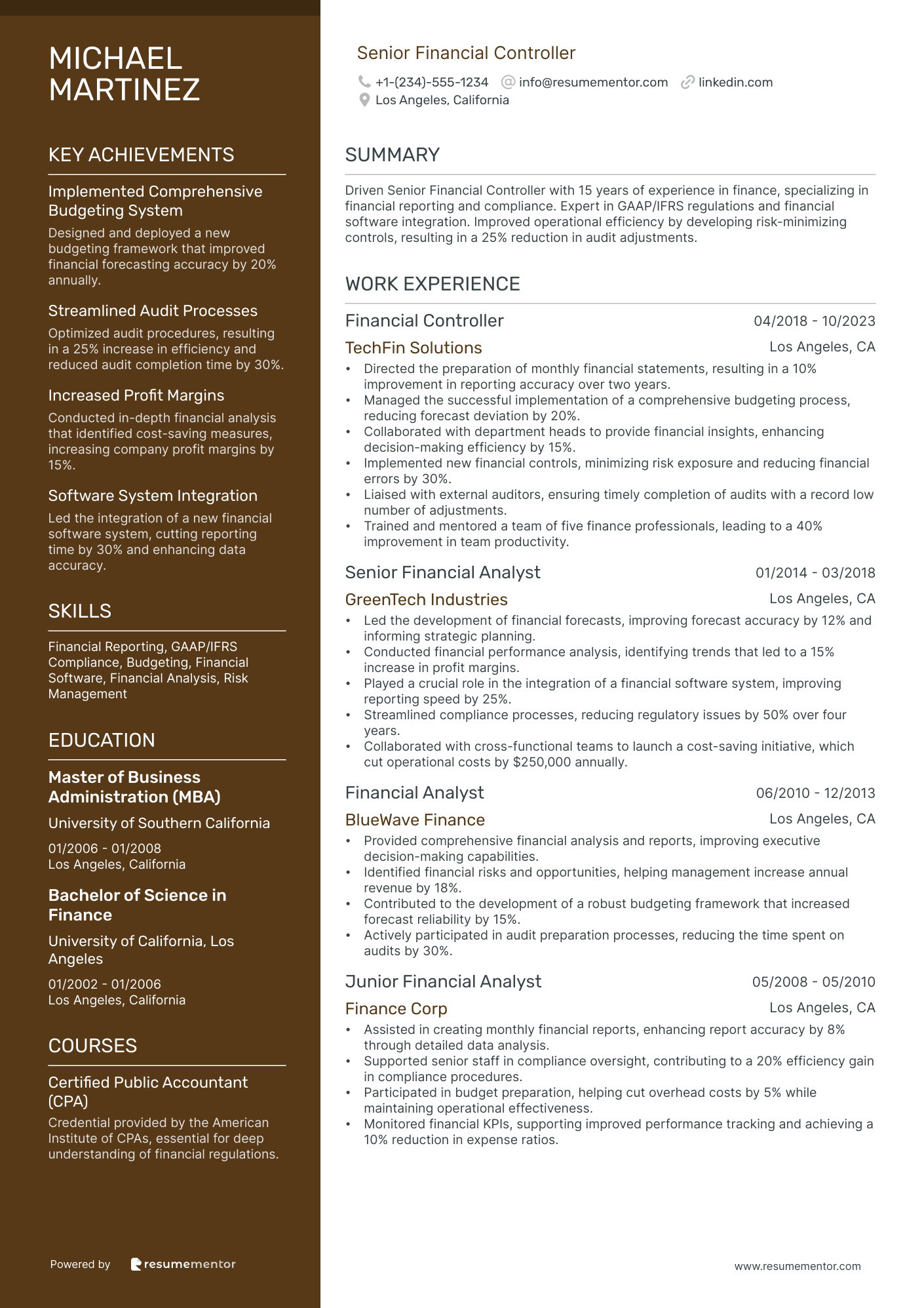 Senior Financial Controller