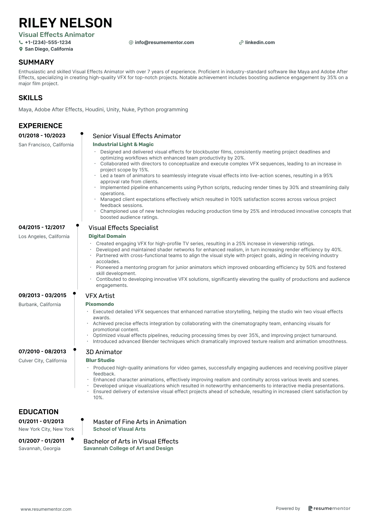 Visual Effects Animator