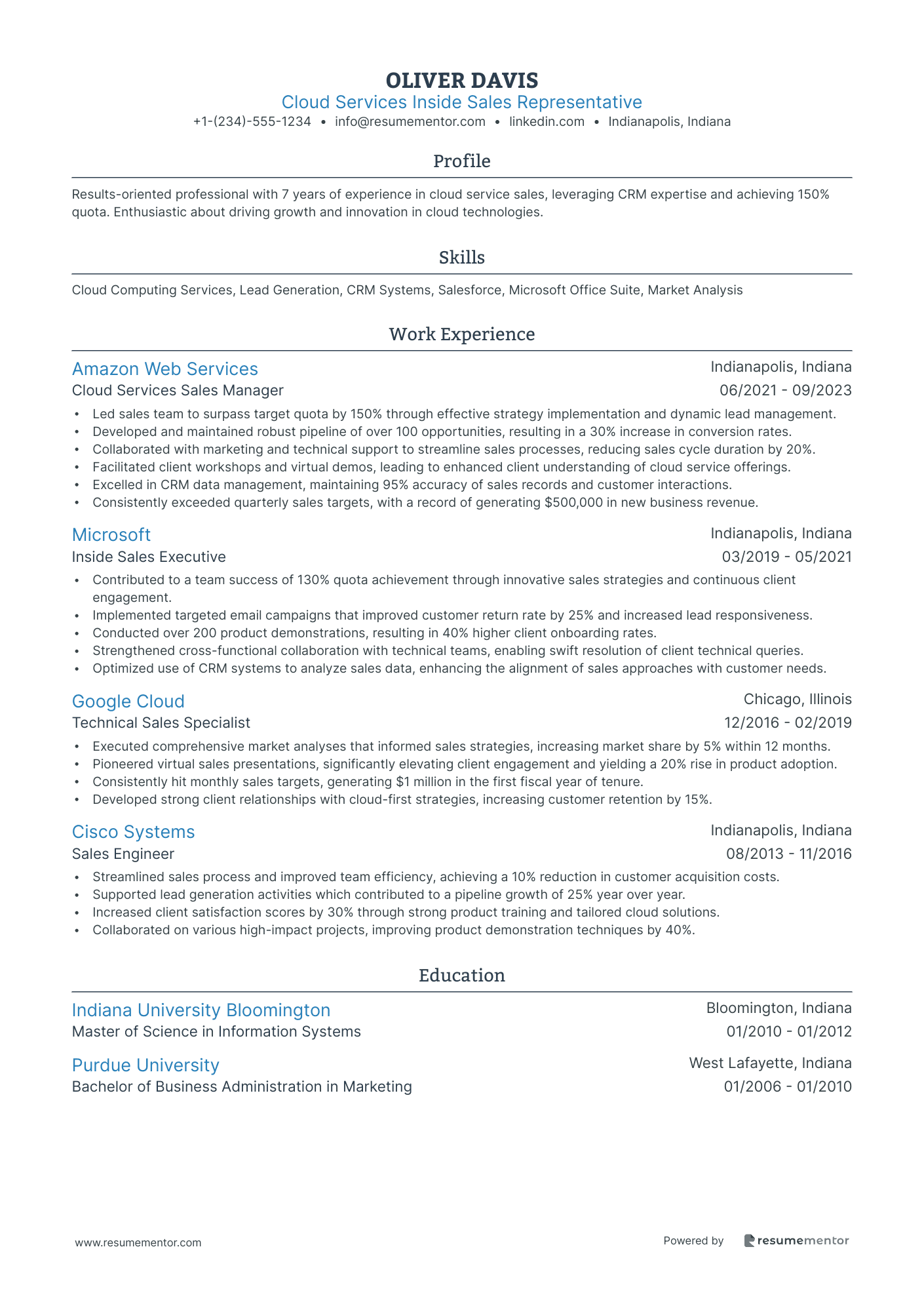 Cloud Services Inside Sales Representative