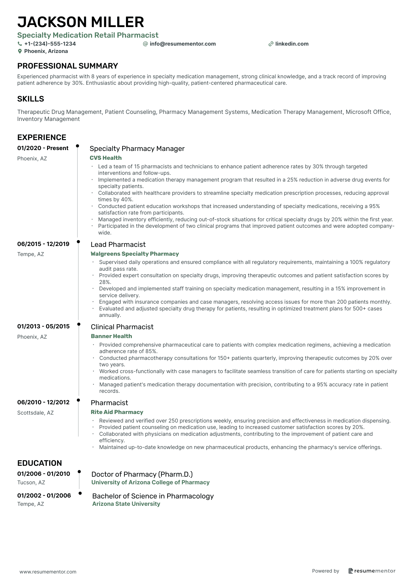 Specialty Medication Retail Pharmacist