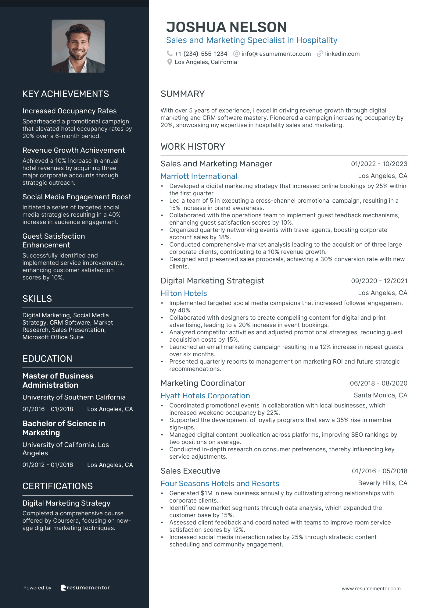 Sales and Marketing Specialist in Hospitality