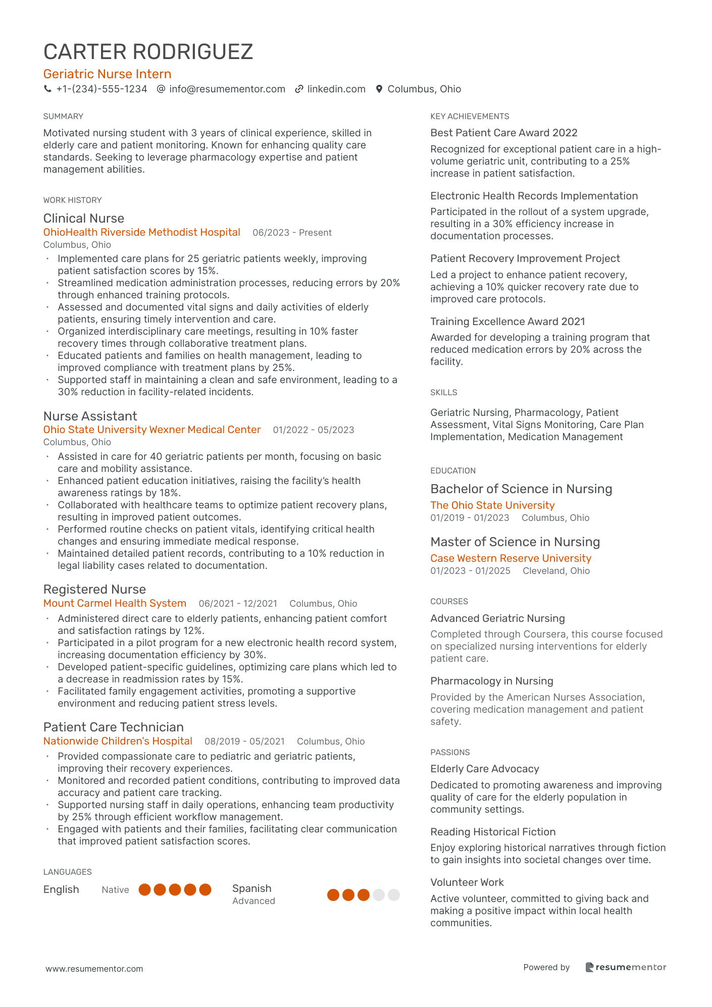 Geriatric Nurse Intern