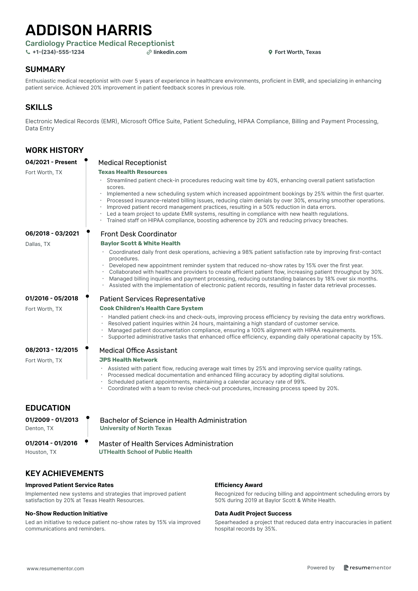 Cardiology Practice Medical Receptionist