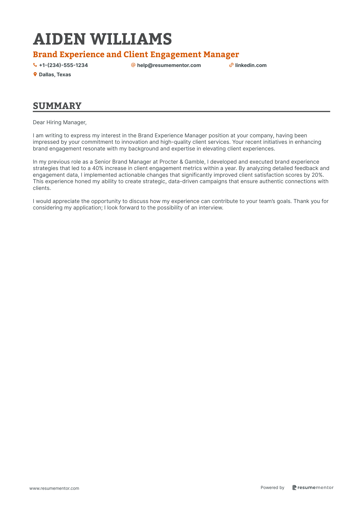 Brand Experience and Client Engagement Manager