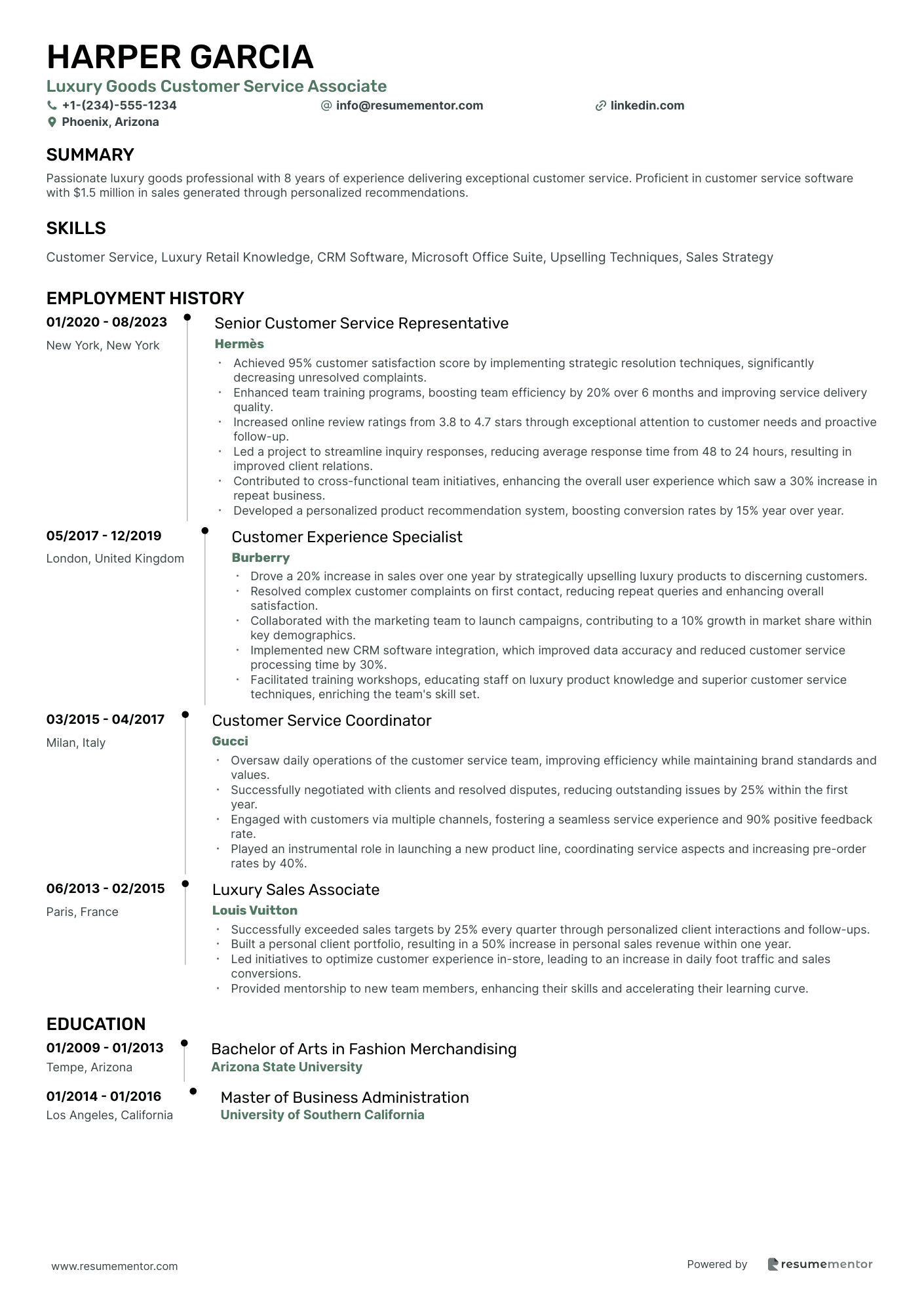 Luxury Goods Customer Service Associate