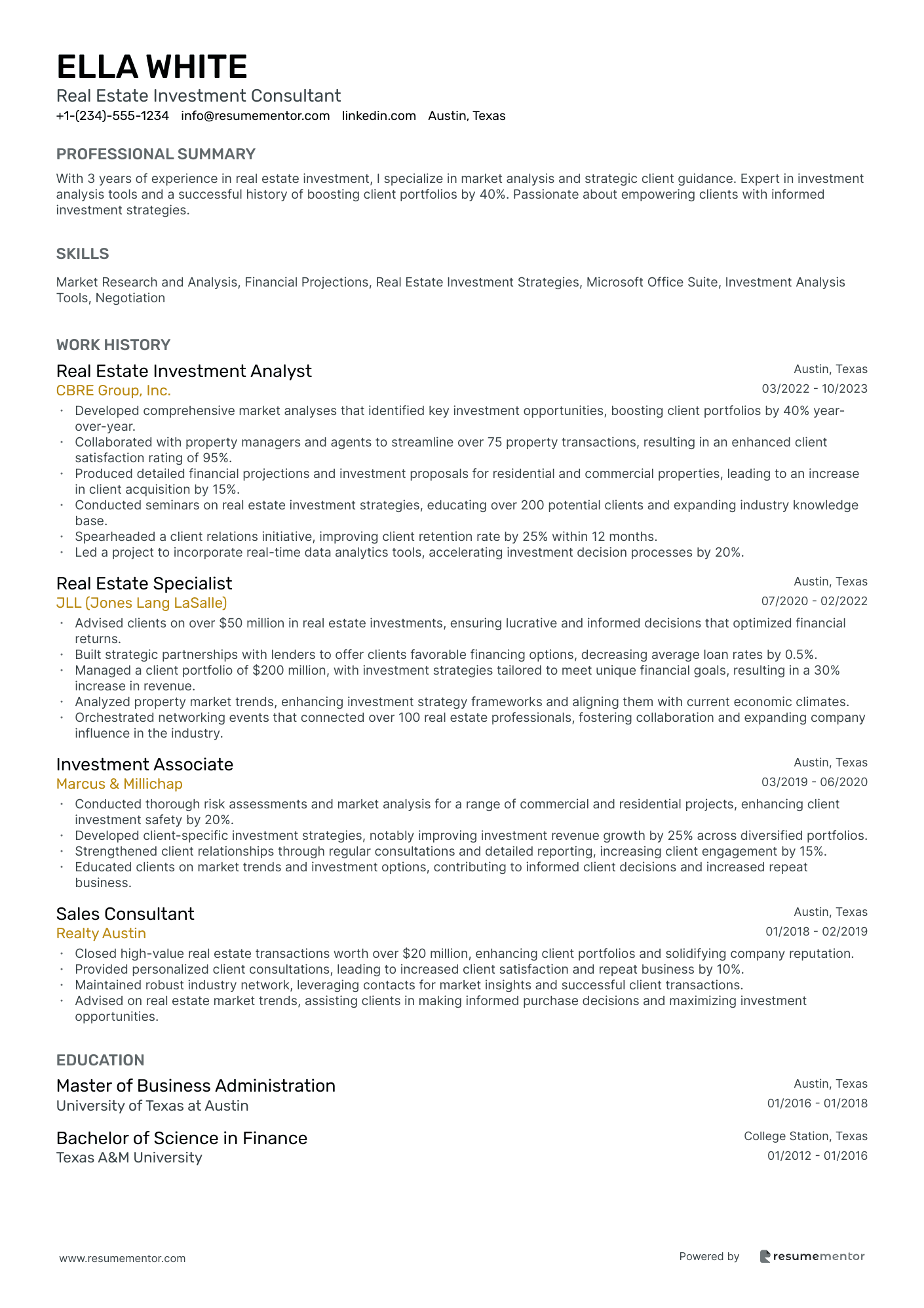 Real Estate Investment Consultant