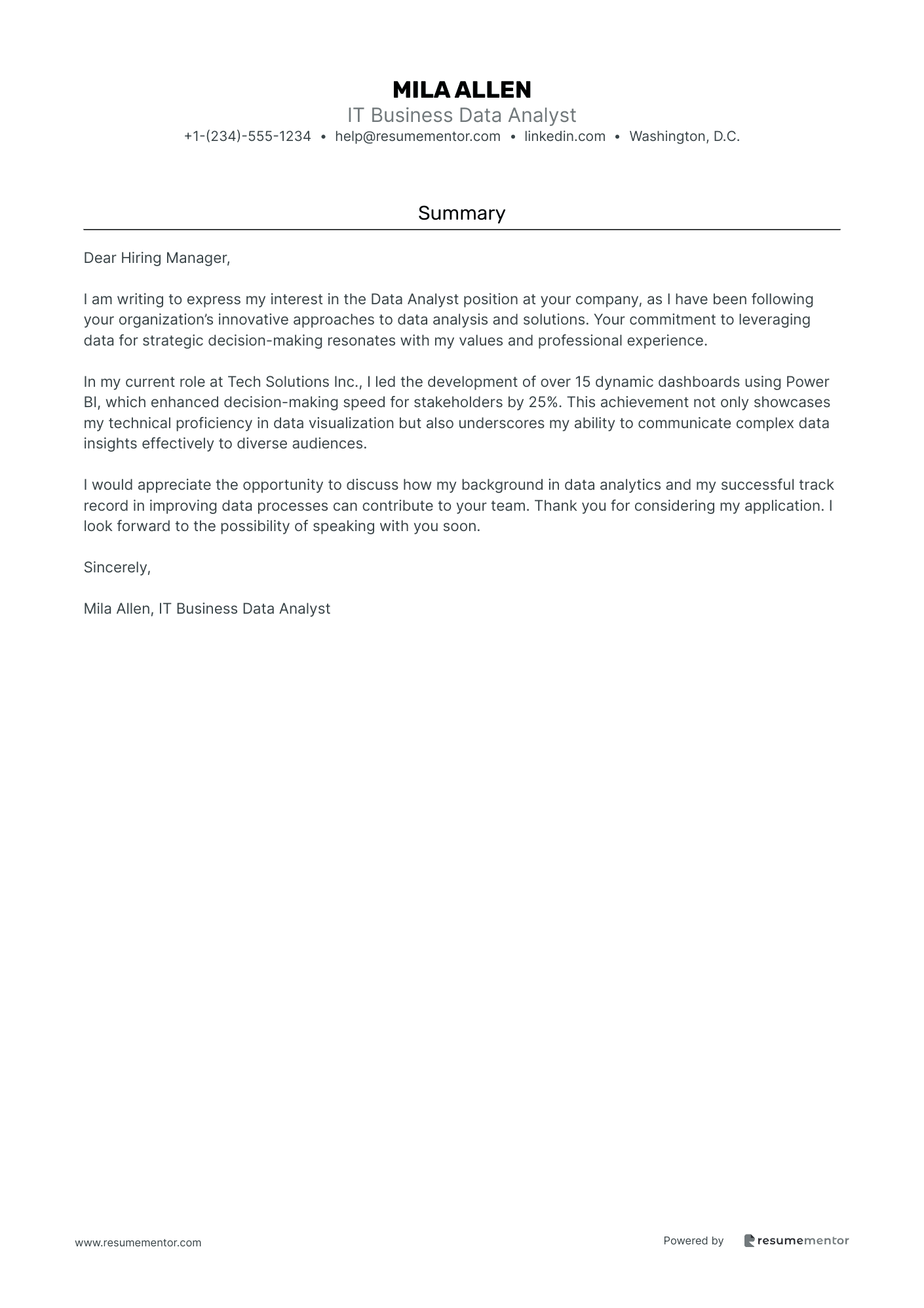 IT Business Data Analyst