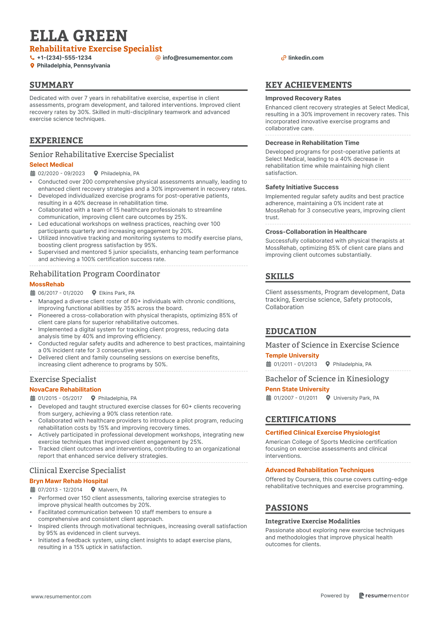 Rehabilitative Exercise Specialist