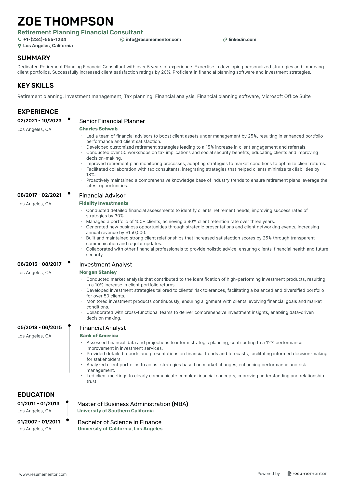 Retirement Planning Financial Consultant