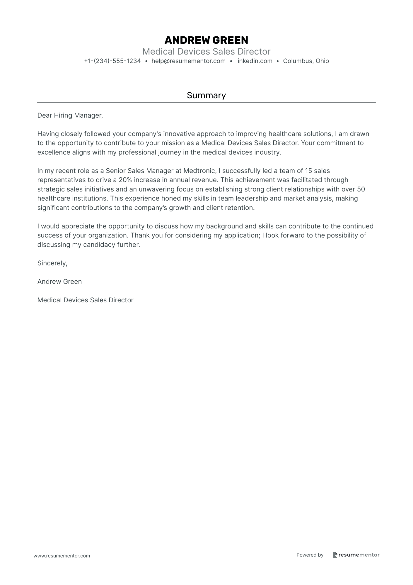 Medical Devices Sales Director
