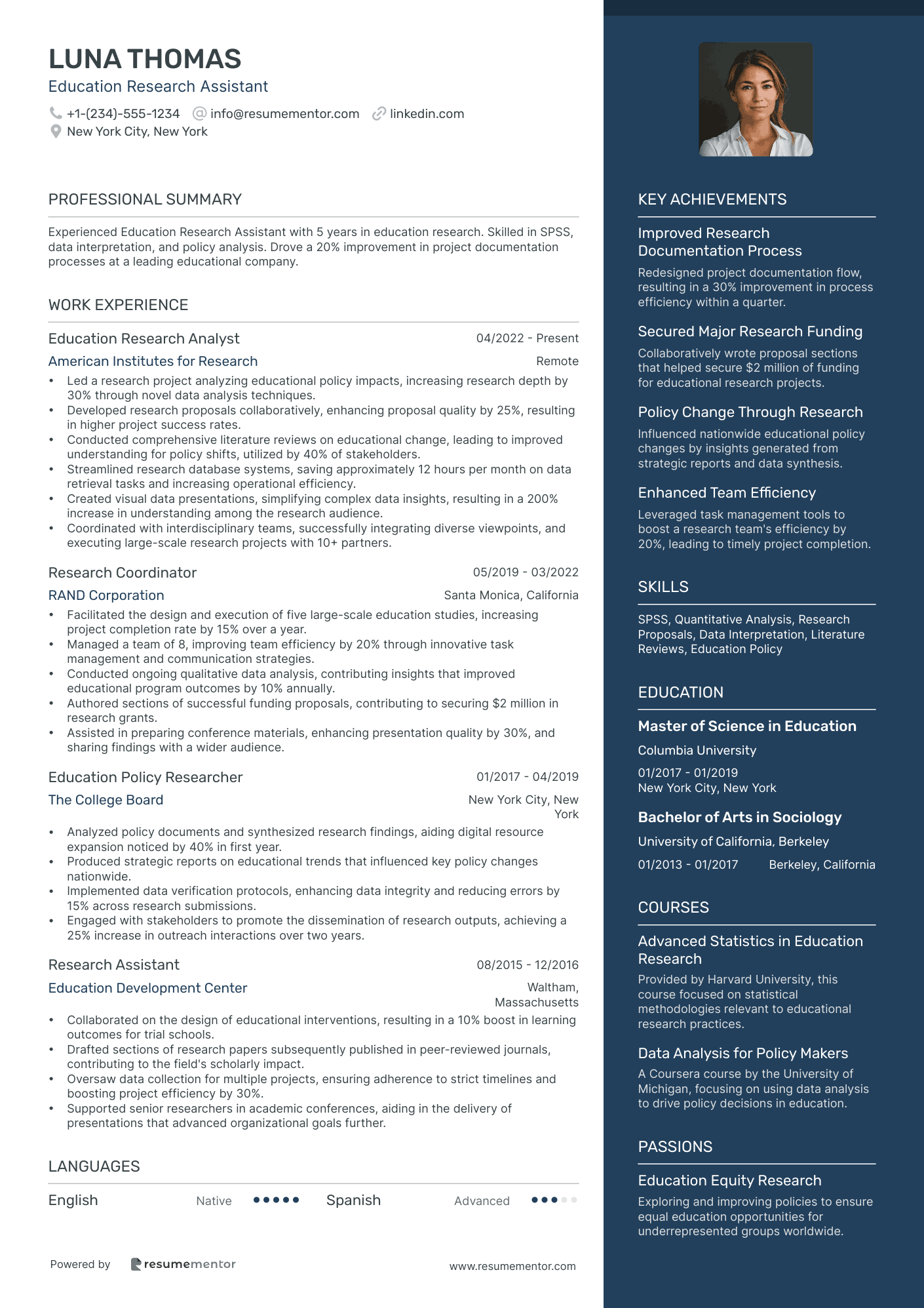 Education Research Assistant