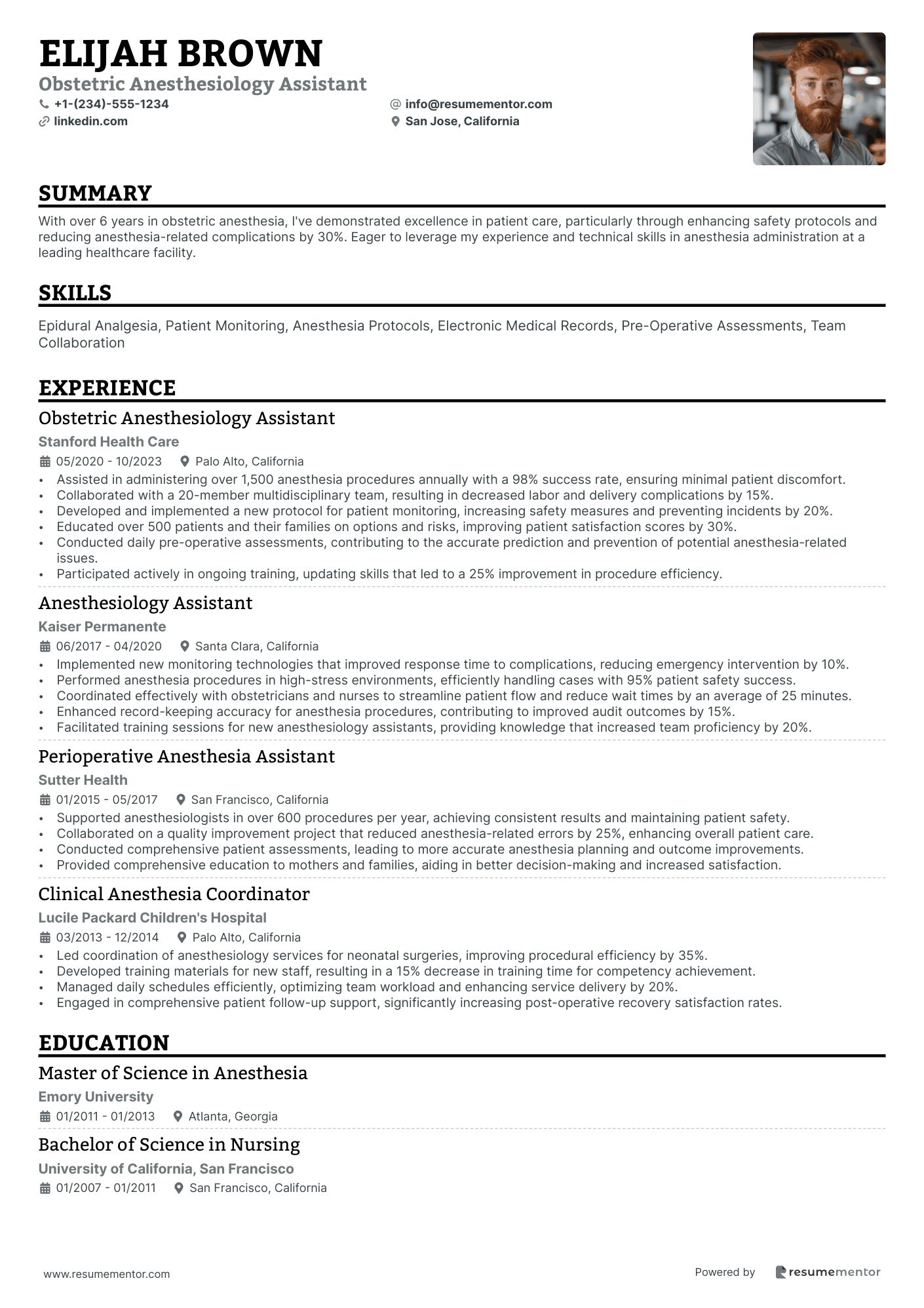 Obstetric Anesthesiology Assistant