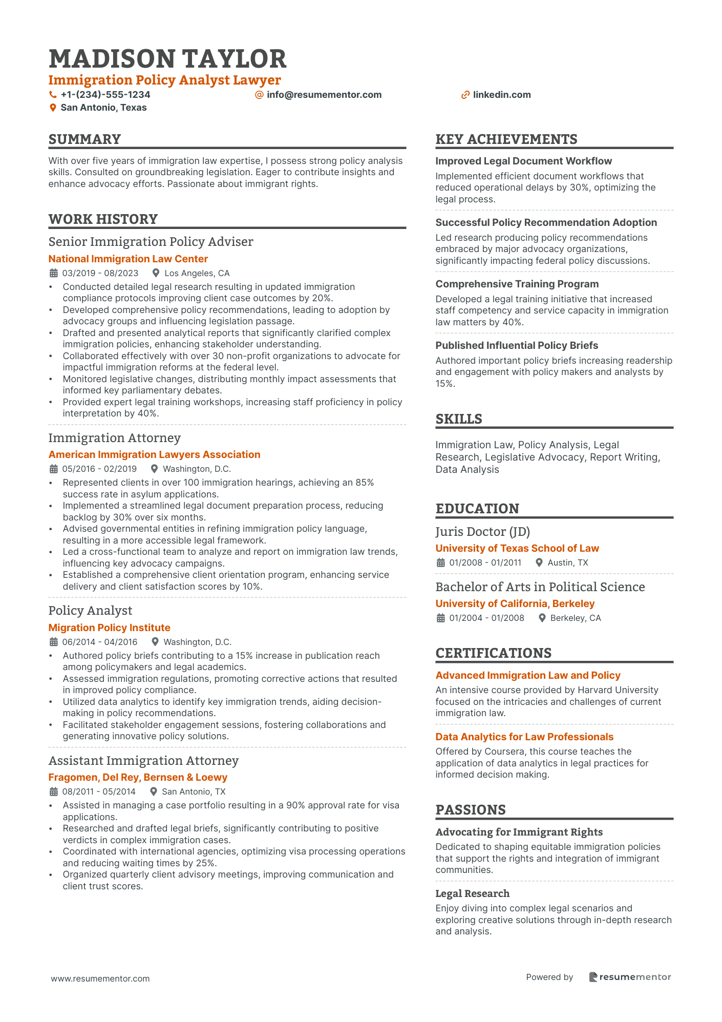 Immigration Policy Analyst Lawyer