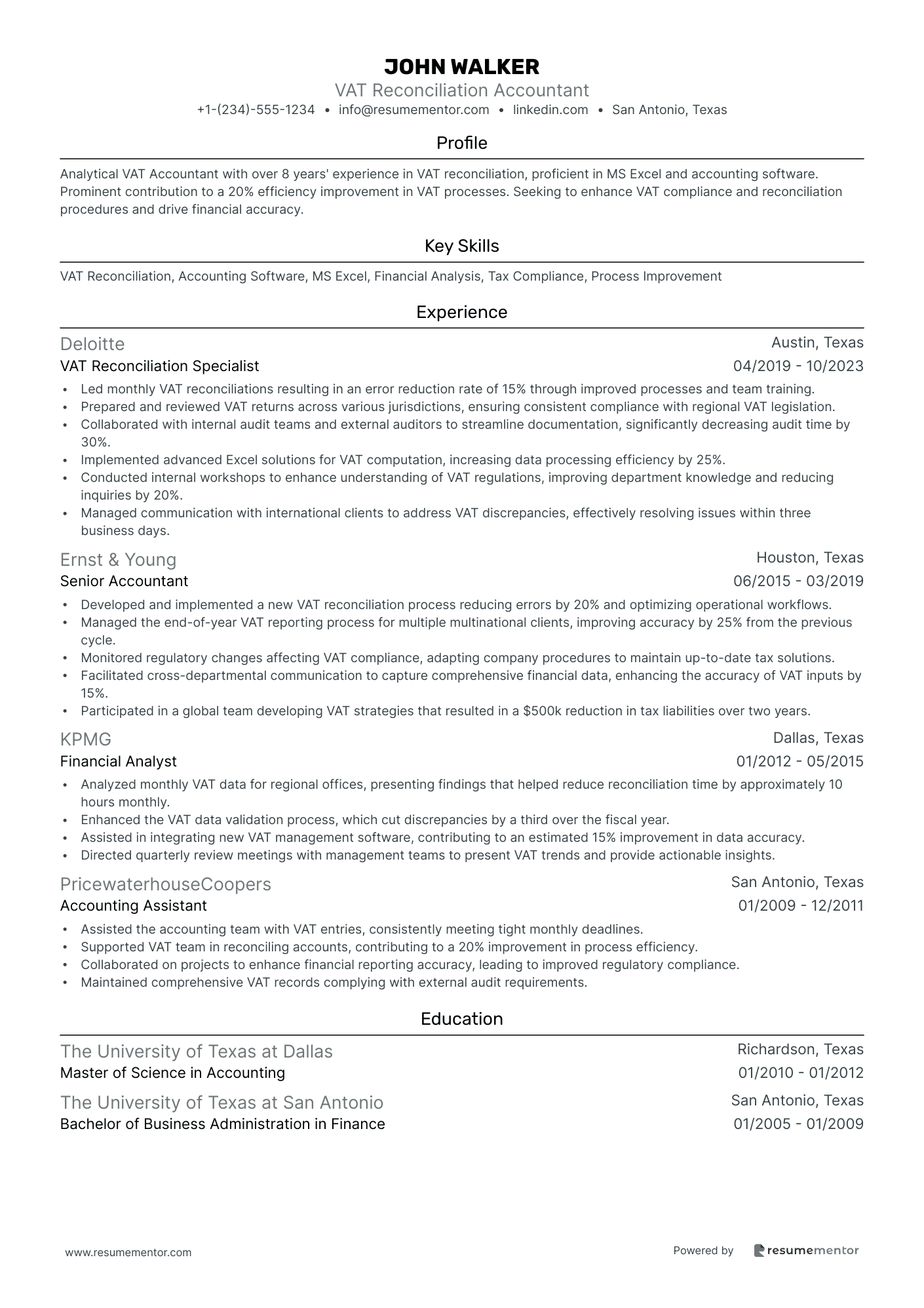 VAT Reconciliation Accountant