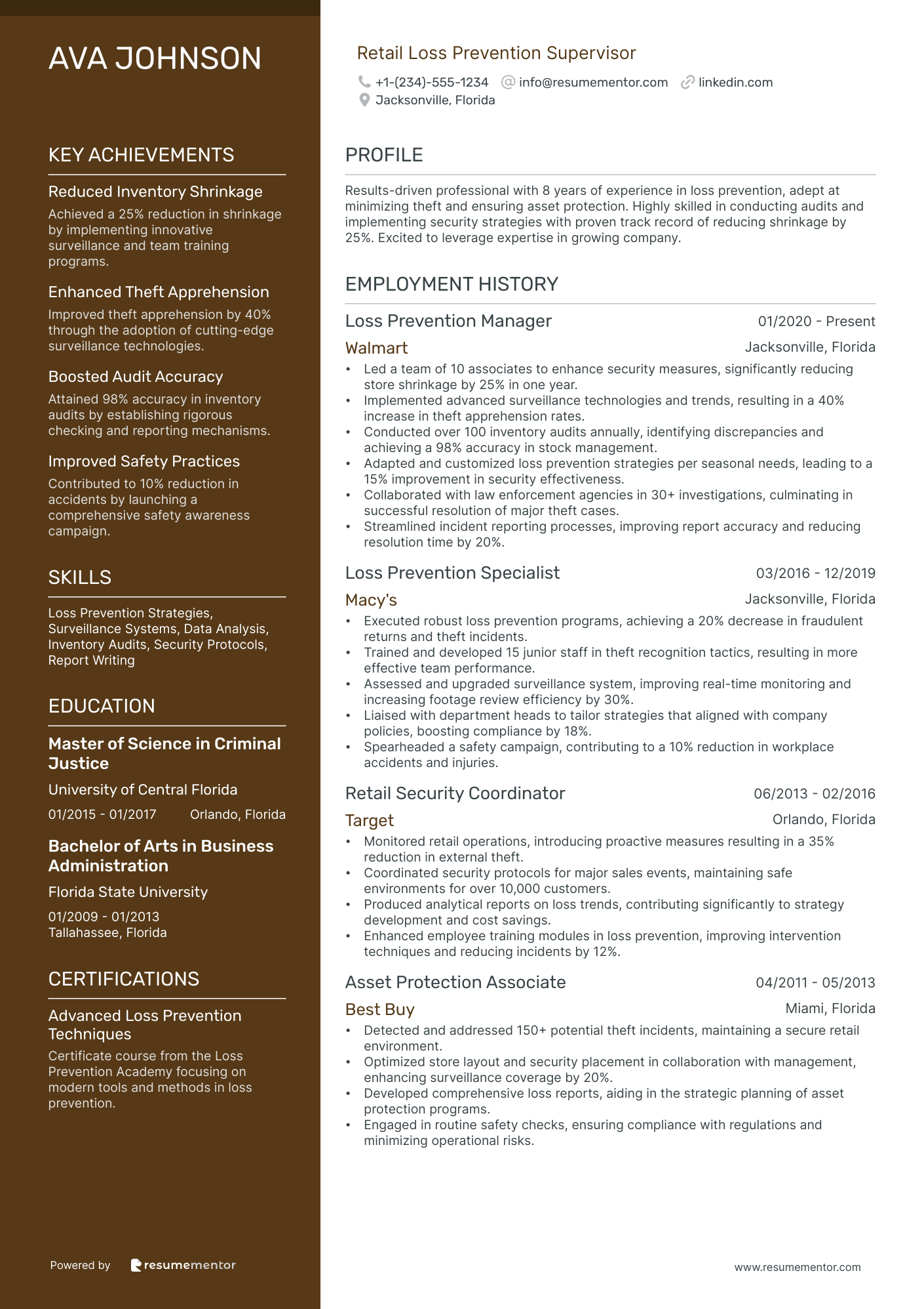Retail Loss Prevention Supervisor