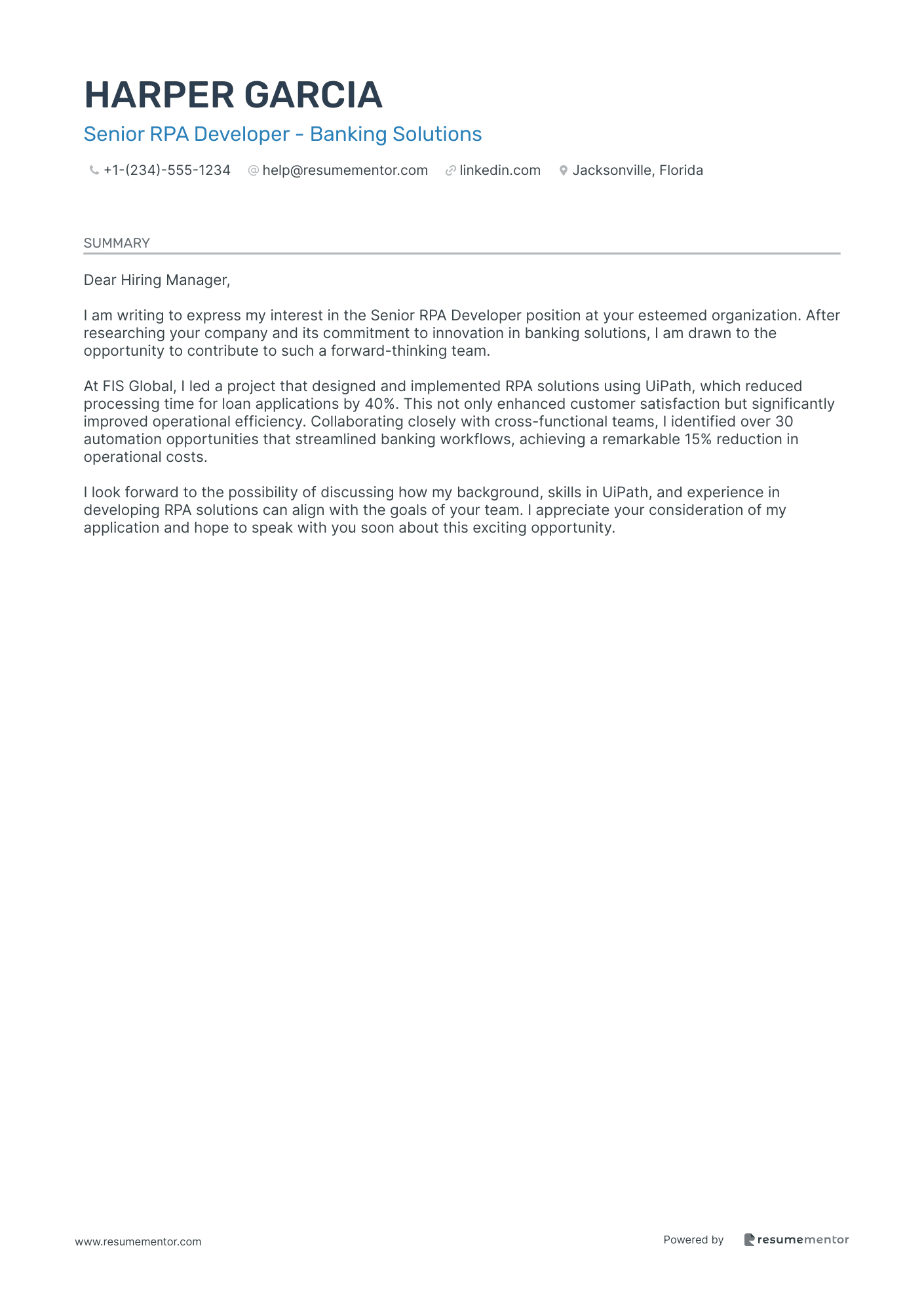 Senior RPA Developer   Banking Solutions