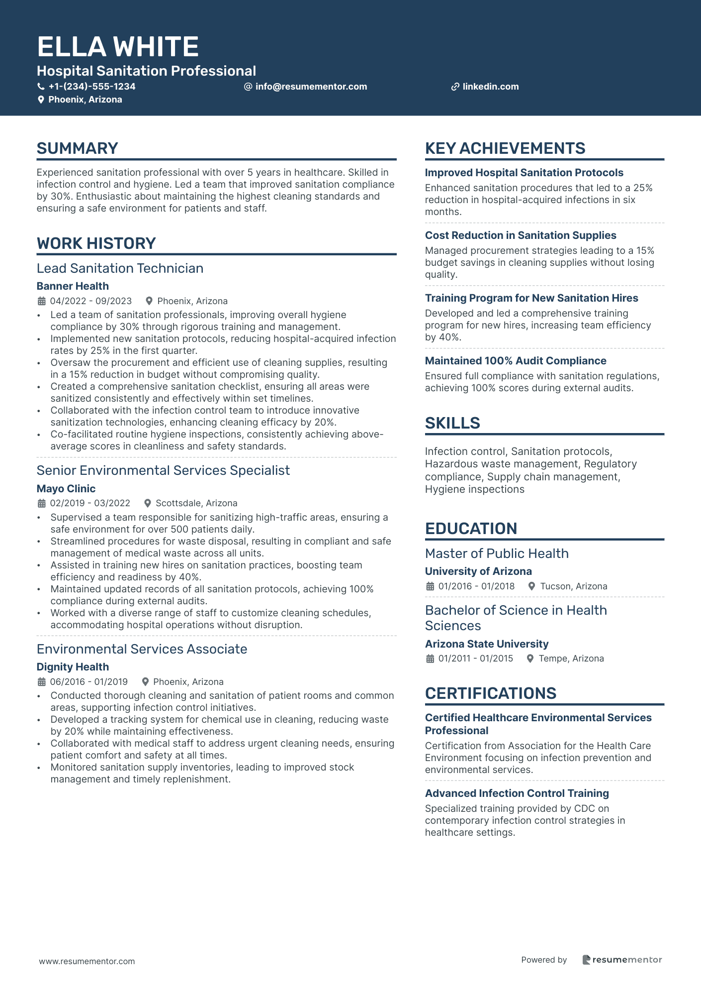 Hospital Sanitation Professional