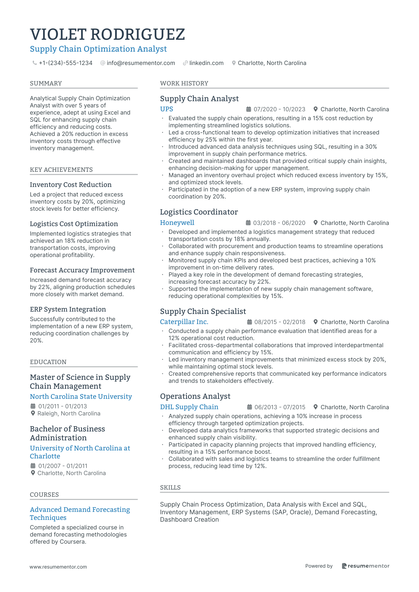 Supply Chain Optimization Analyst
