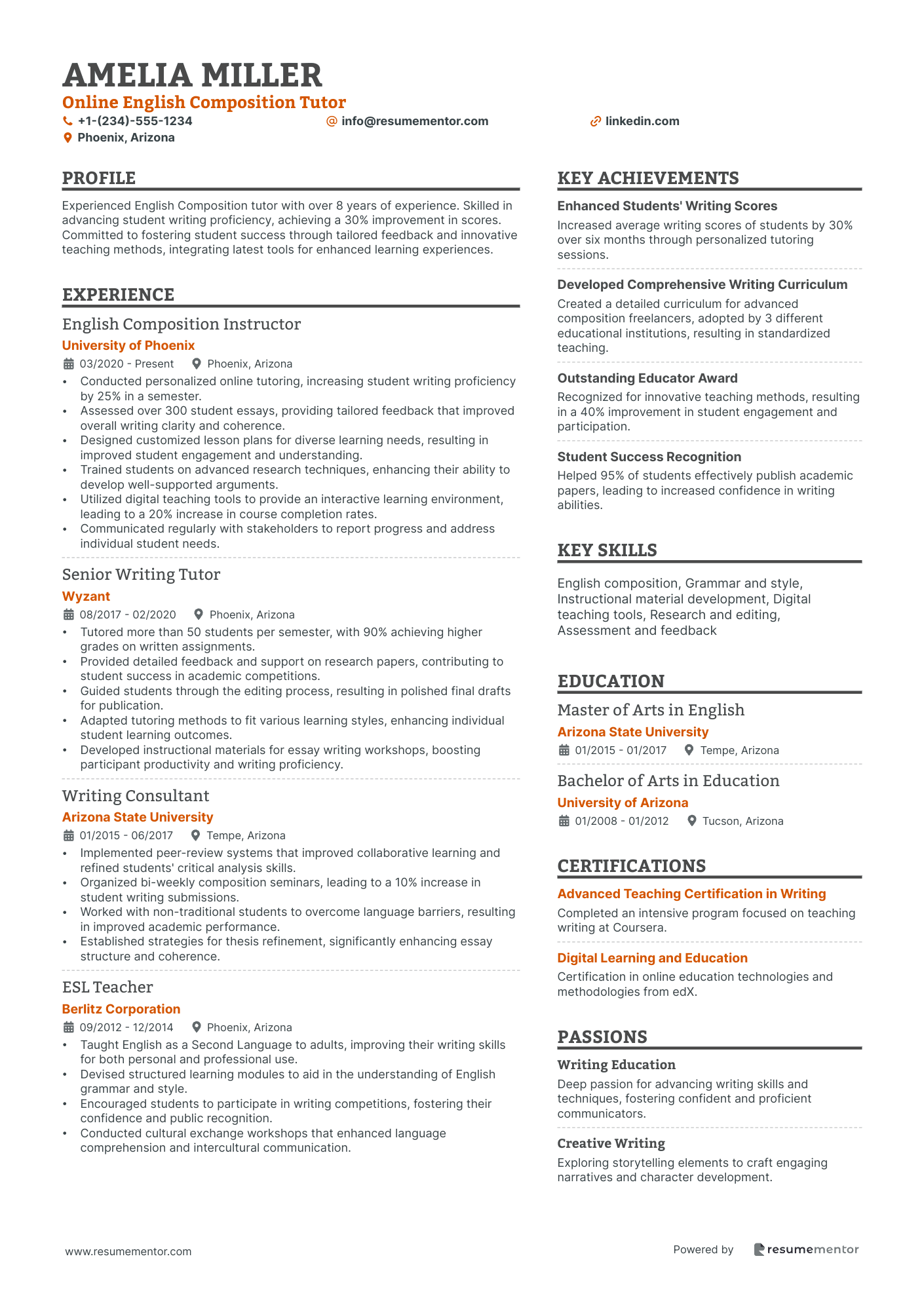 Online English Composition Tutor