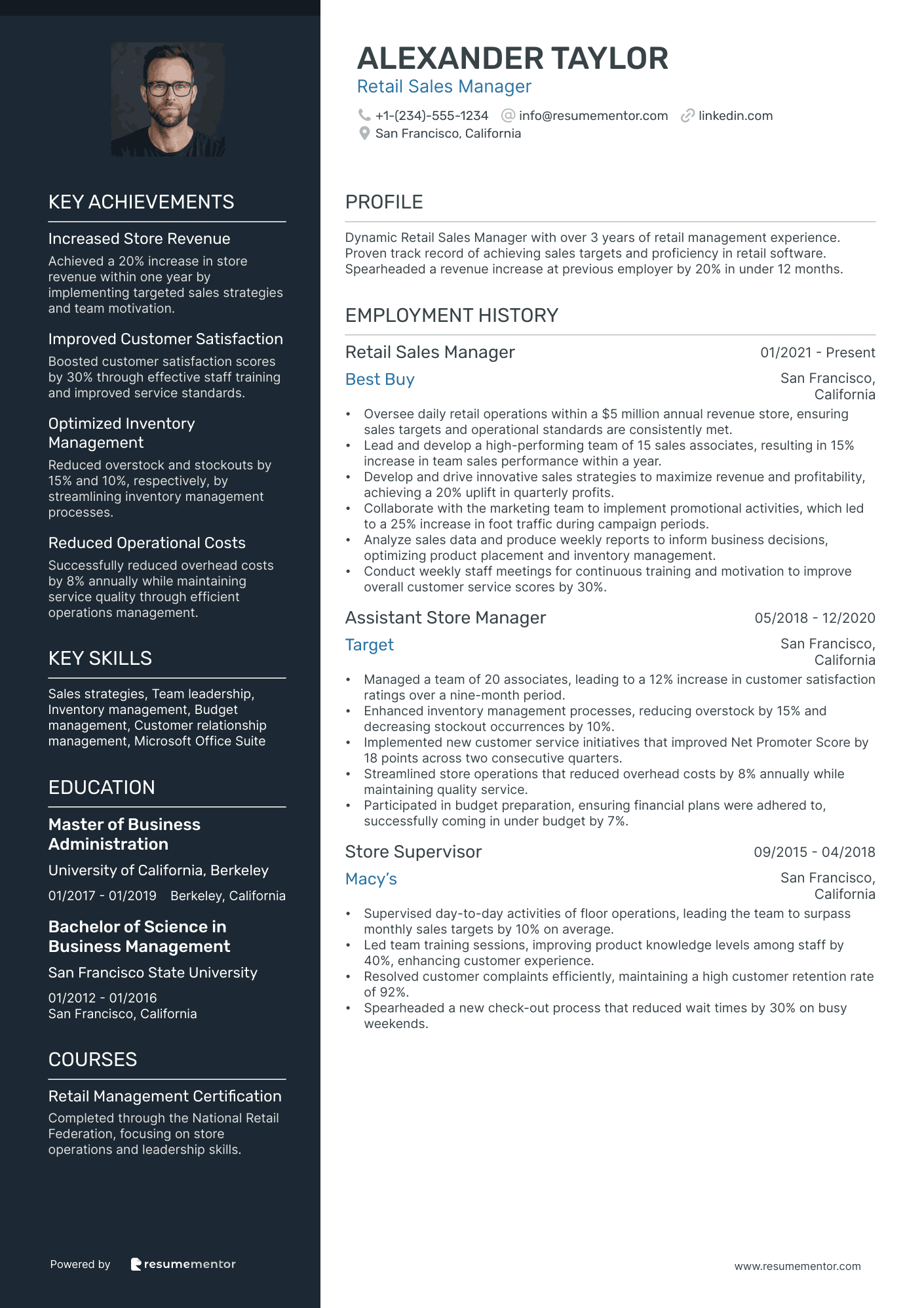 Retail Sales Manager