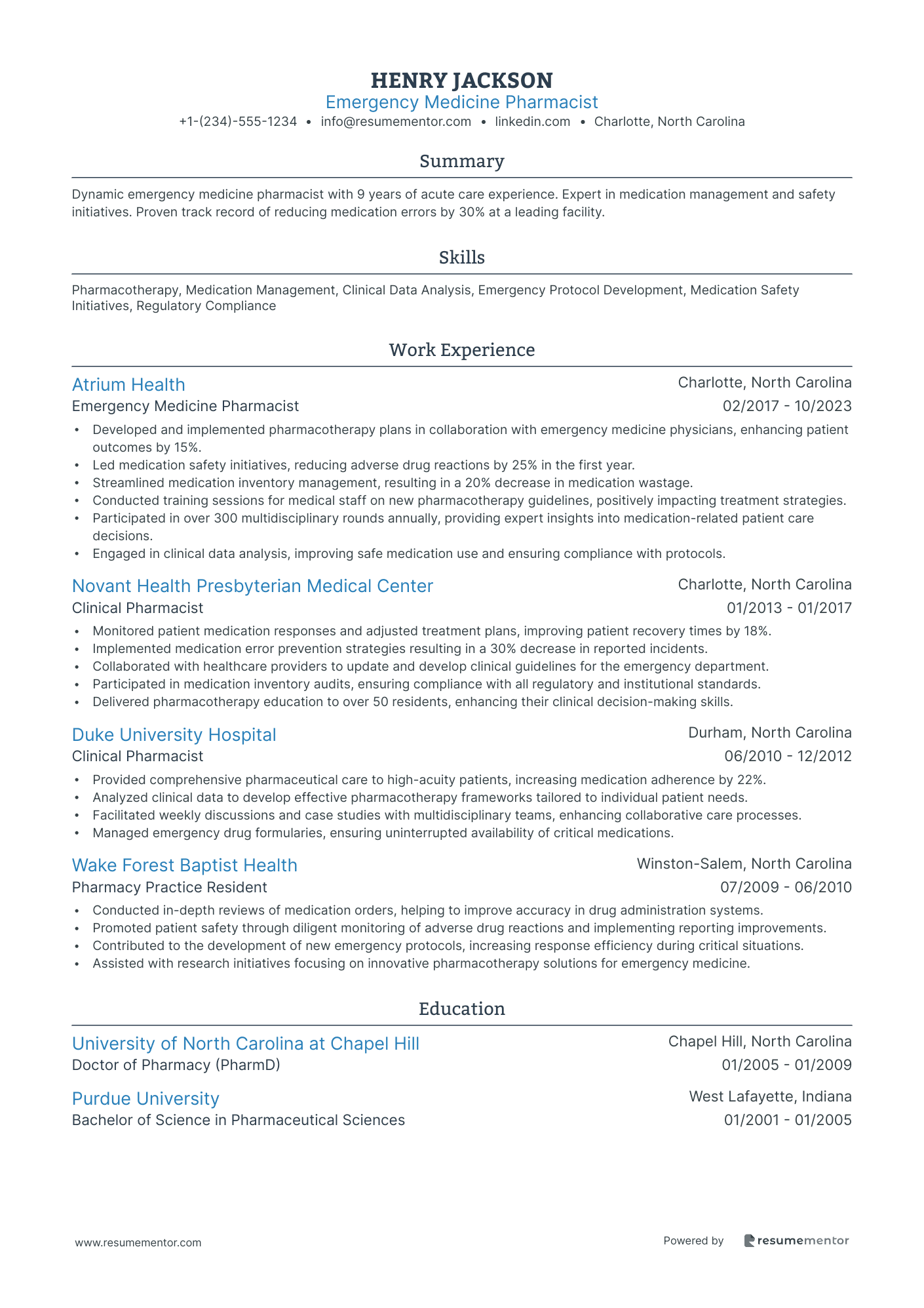 Emergency Medicine Pharmacist