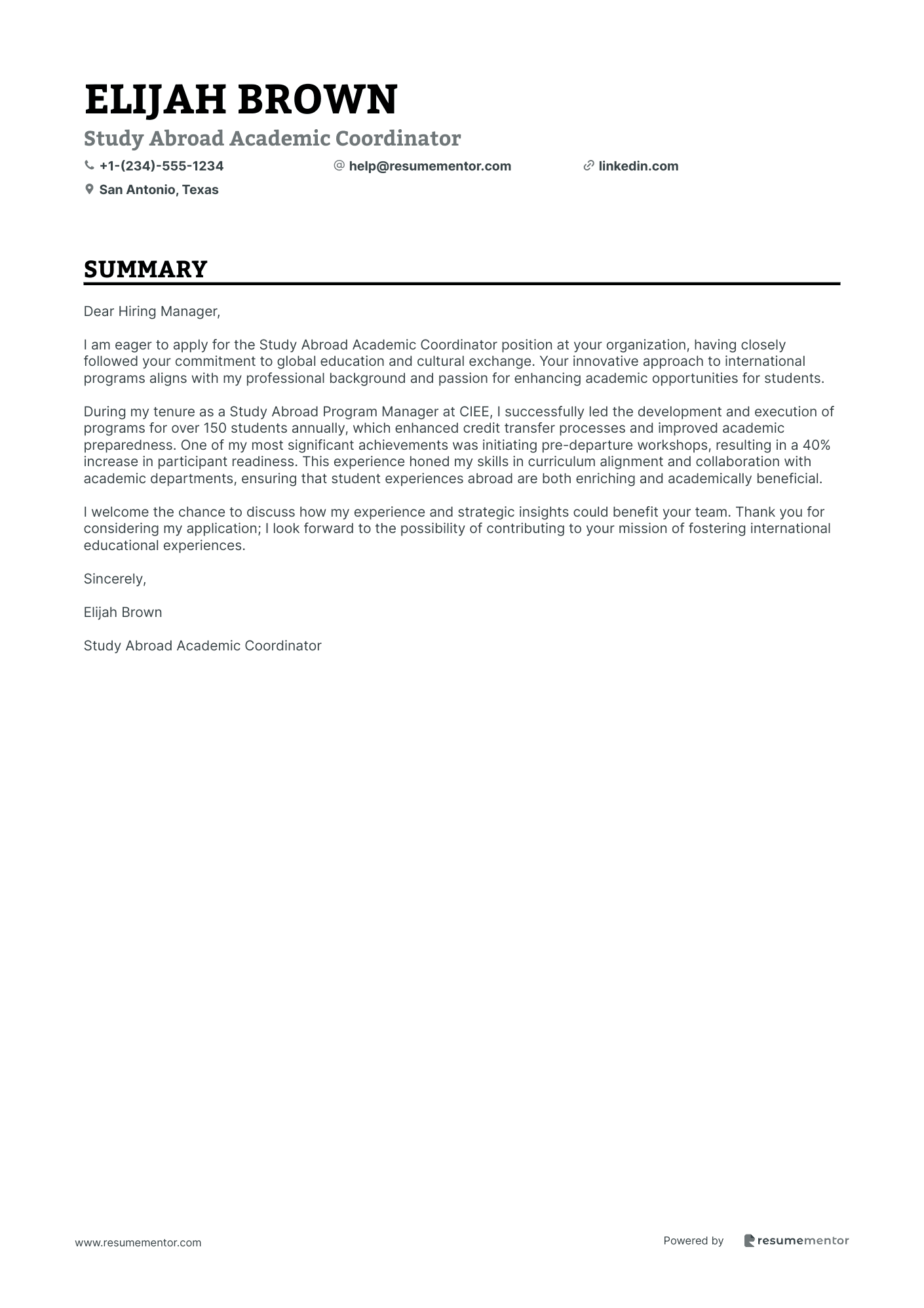 Study Abroad Academic Coordinator