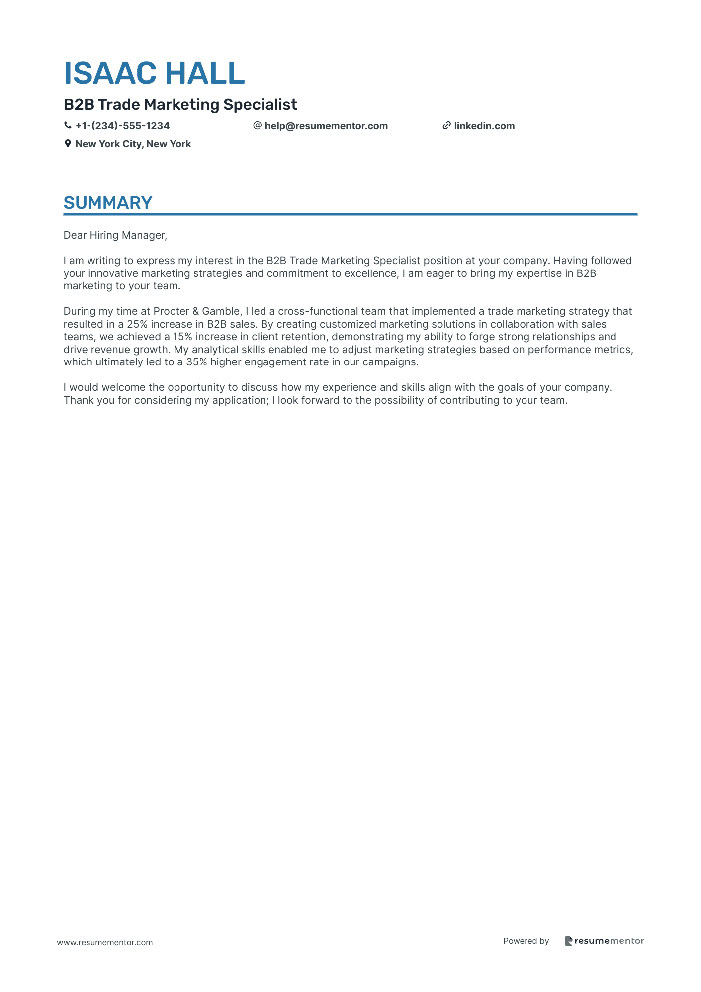 B2B Trade Marketing Specialist