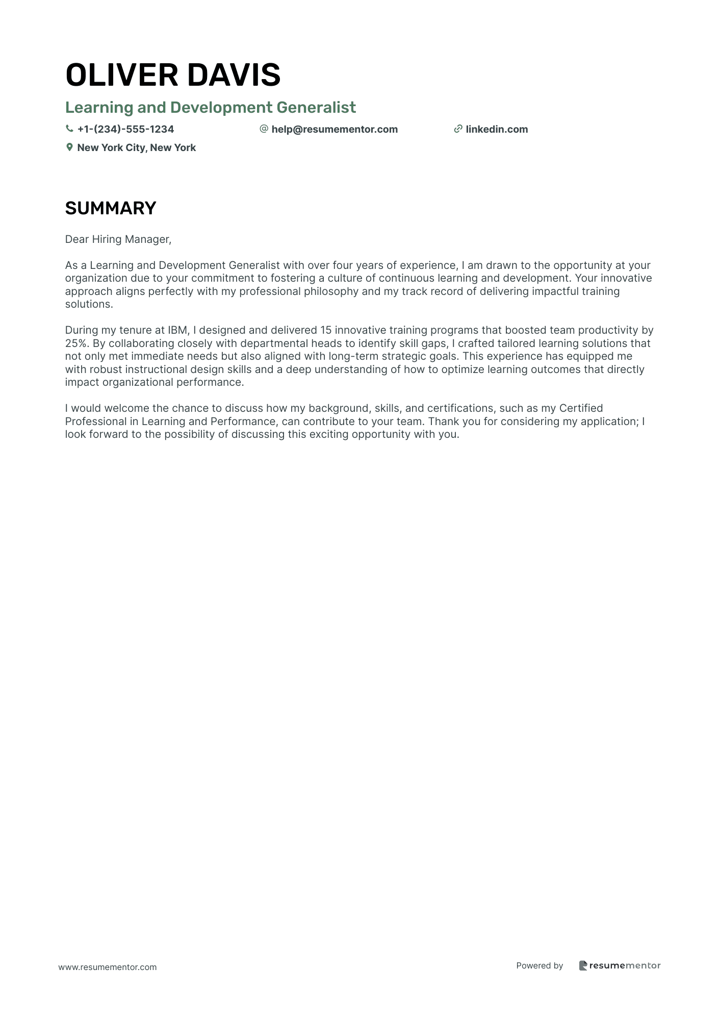 Learning and Development Generalist