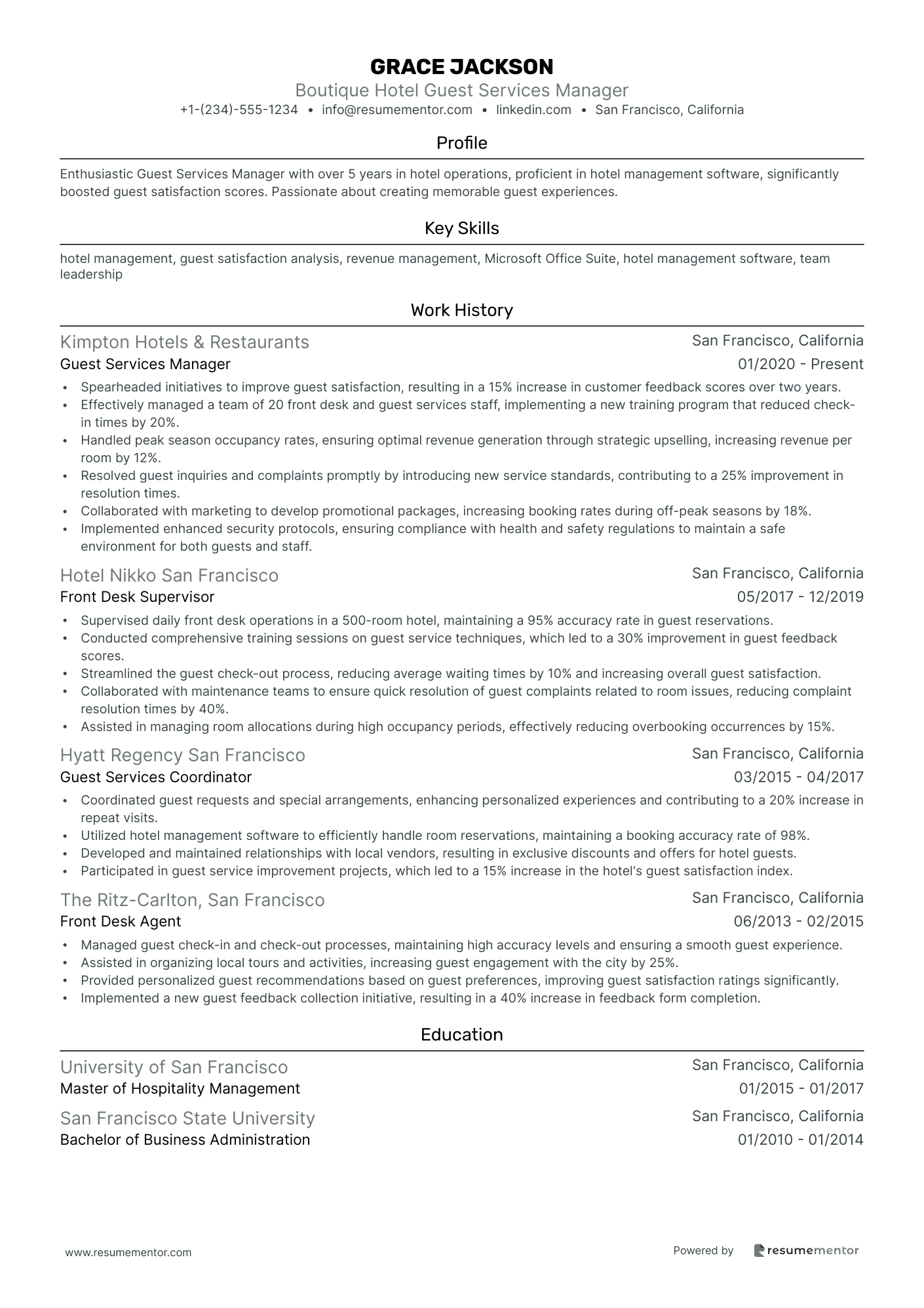 Boutique Hotel Guest Services Manager