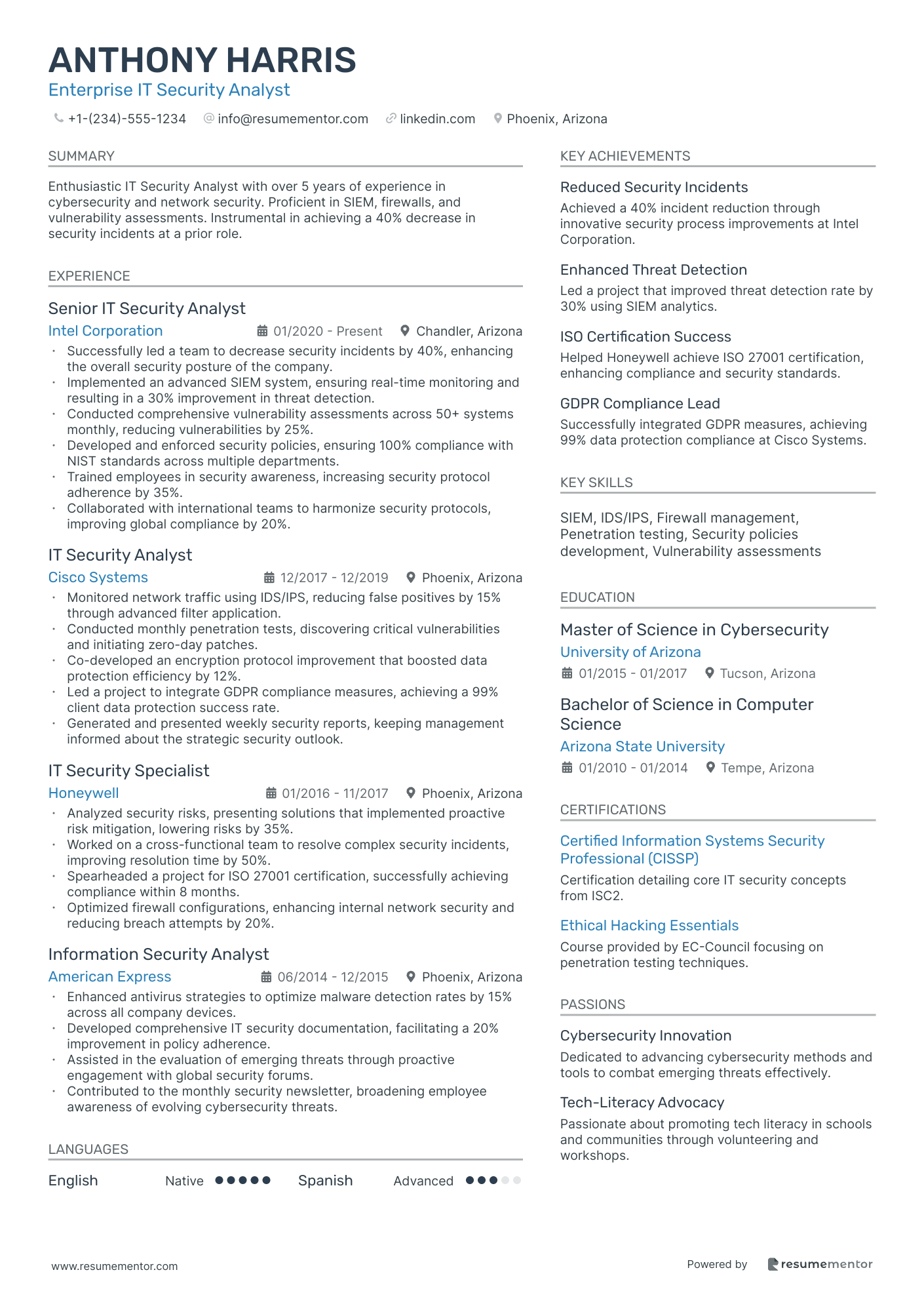 Enterprise IT Security Analyst