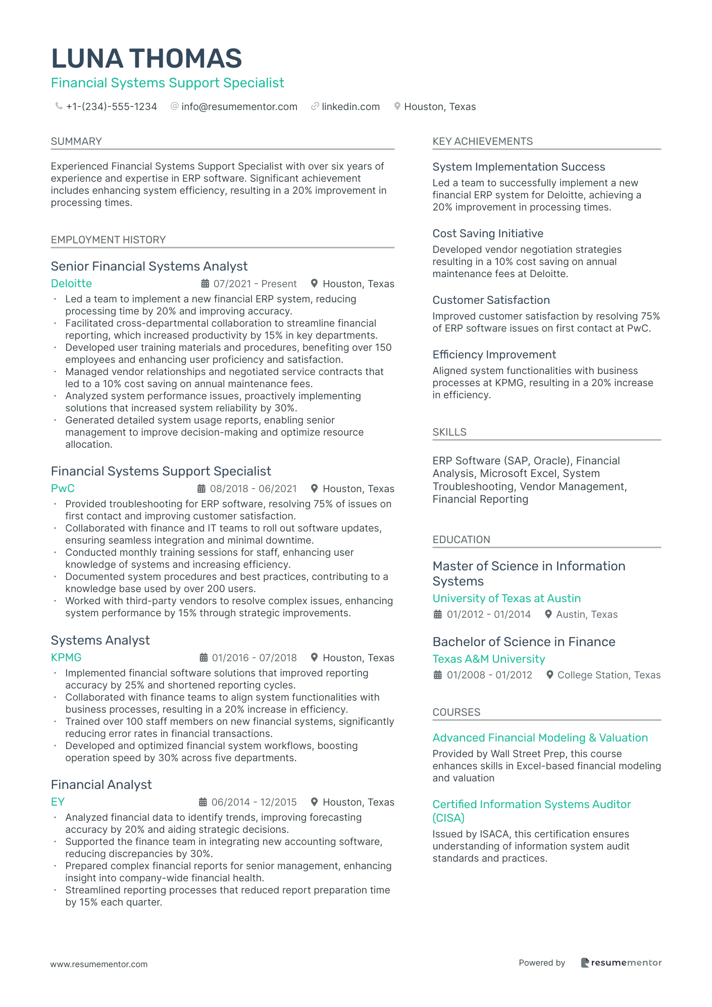 Financial Systems Support Specialist