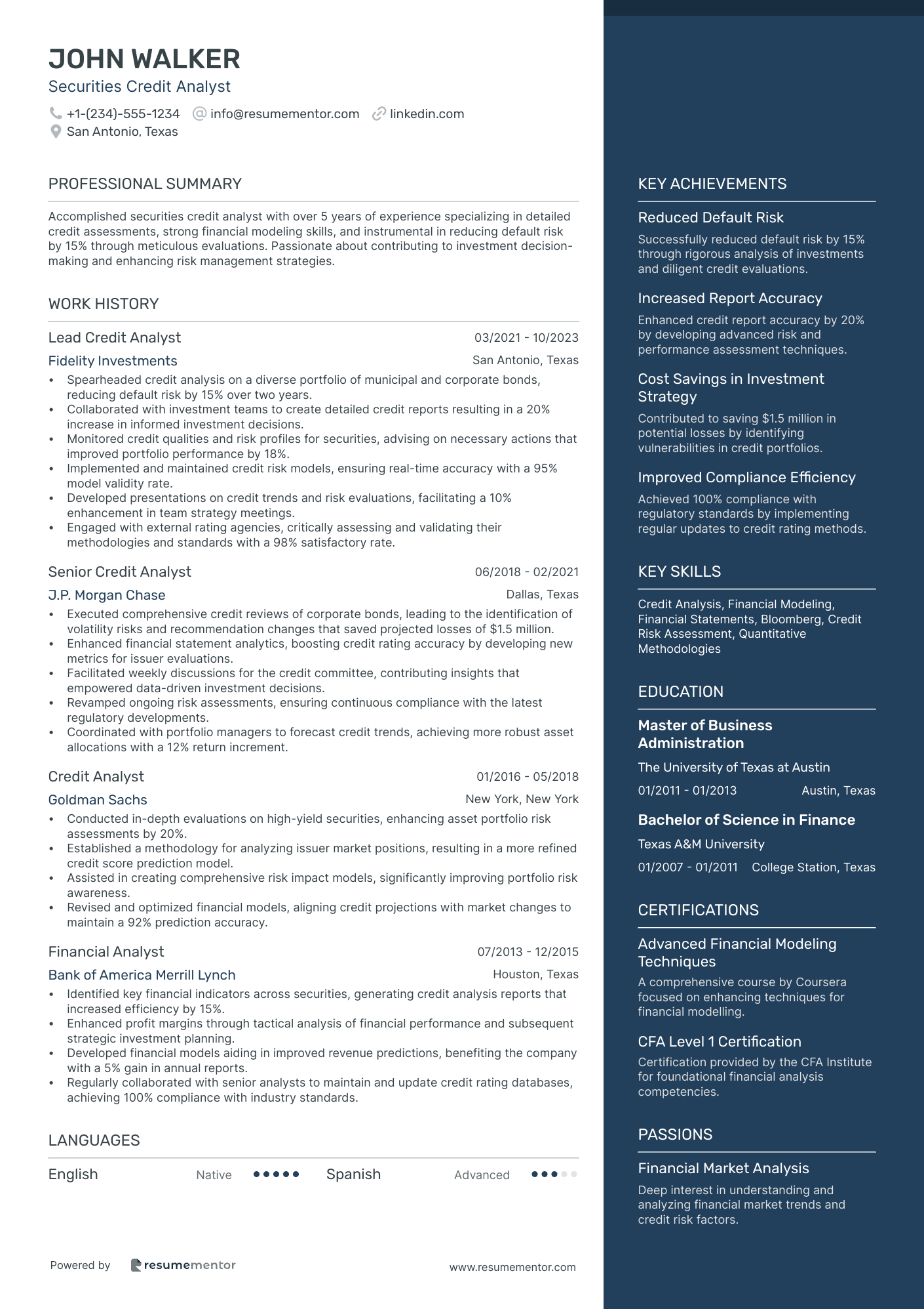 Securities Credit Analyst