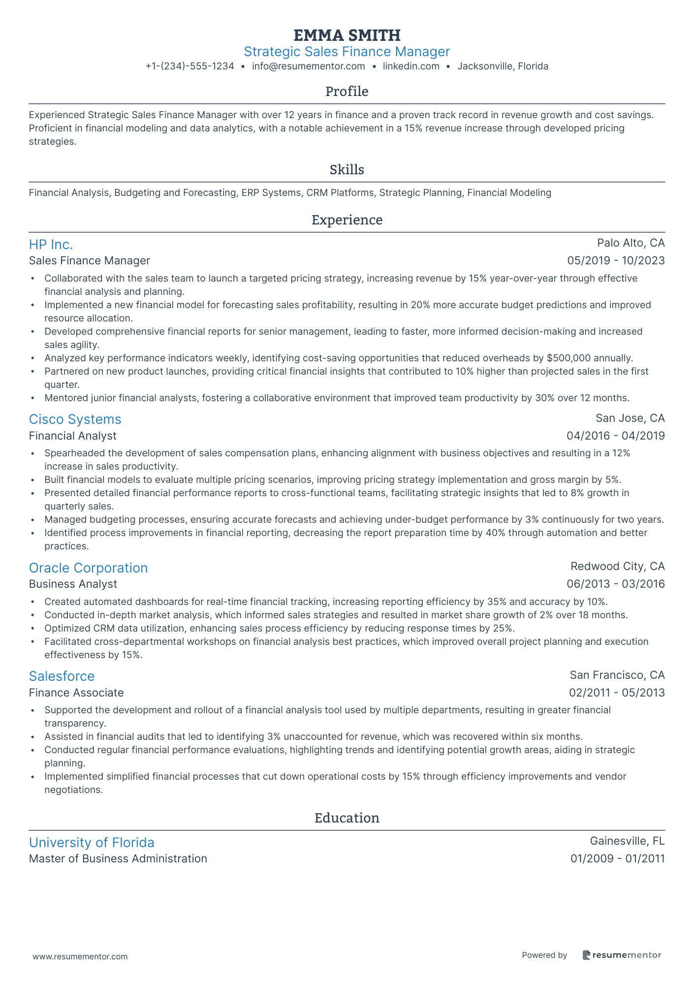Strategic Sales Finance Manager
