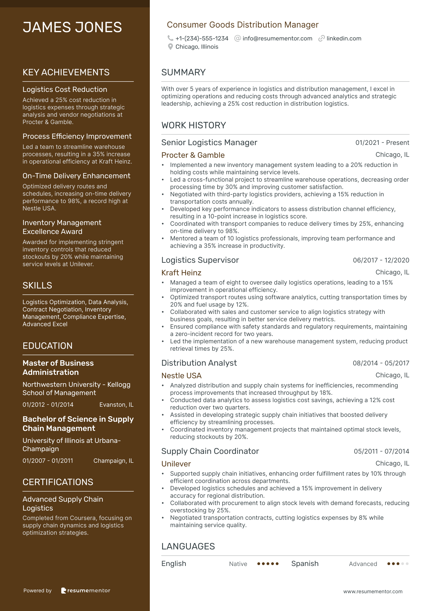 Consumer Goods Distribution Manager