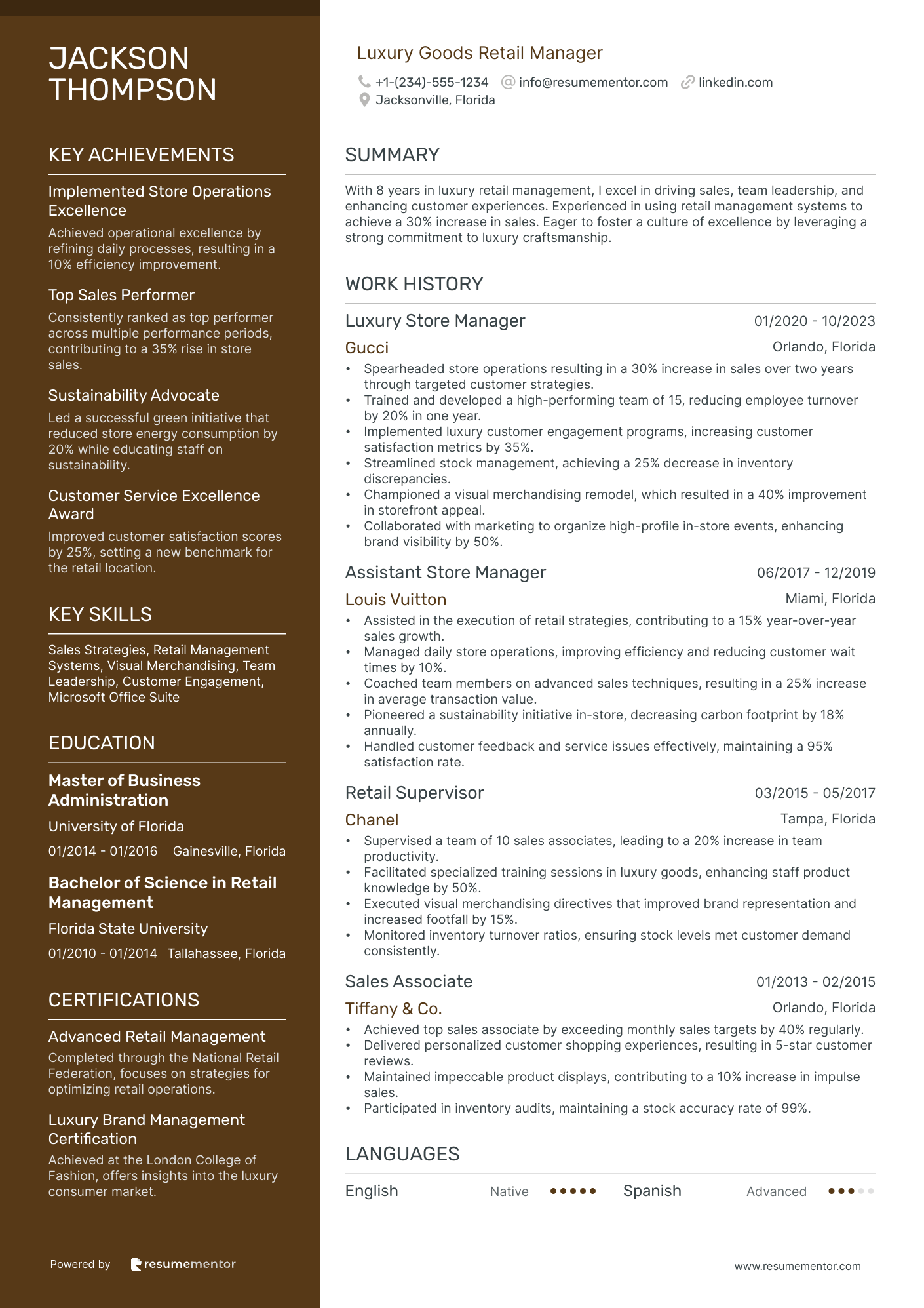 Luxury Goods Retail Manager
