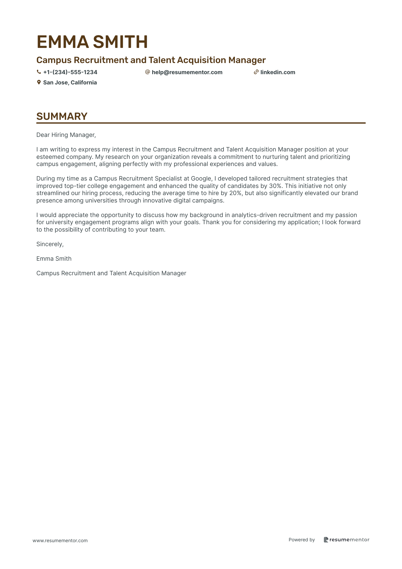 Campus Recruitment and Talent Acquisition Manager