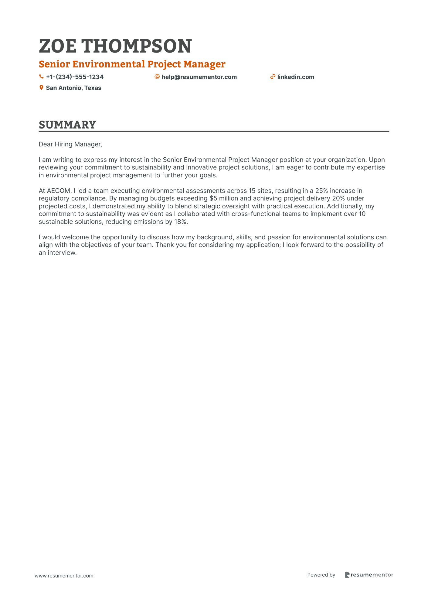 Senior Environmental Project Manager
