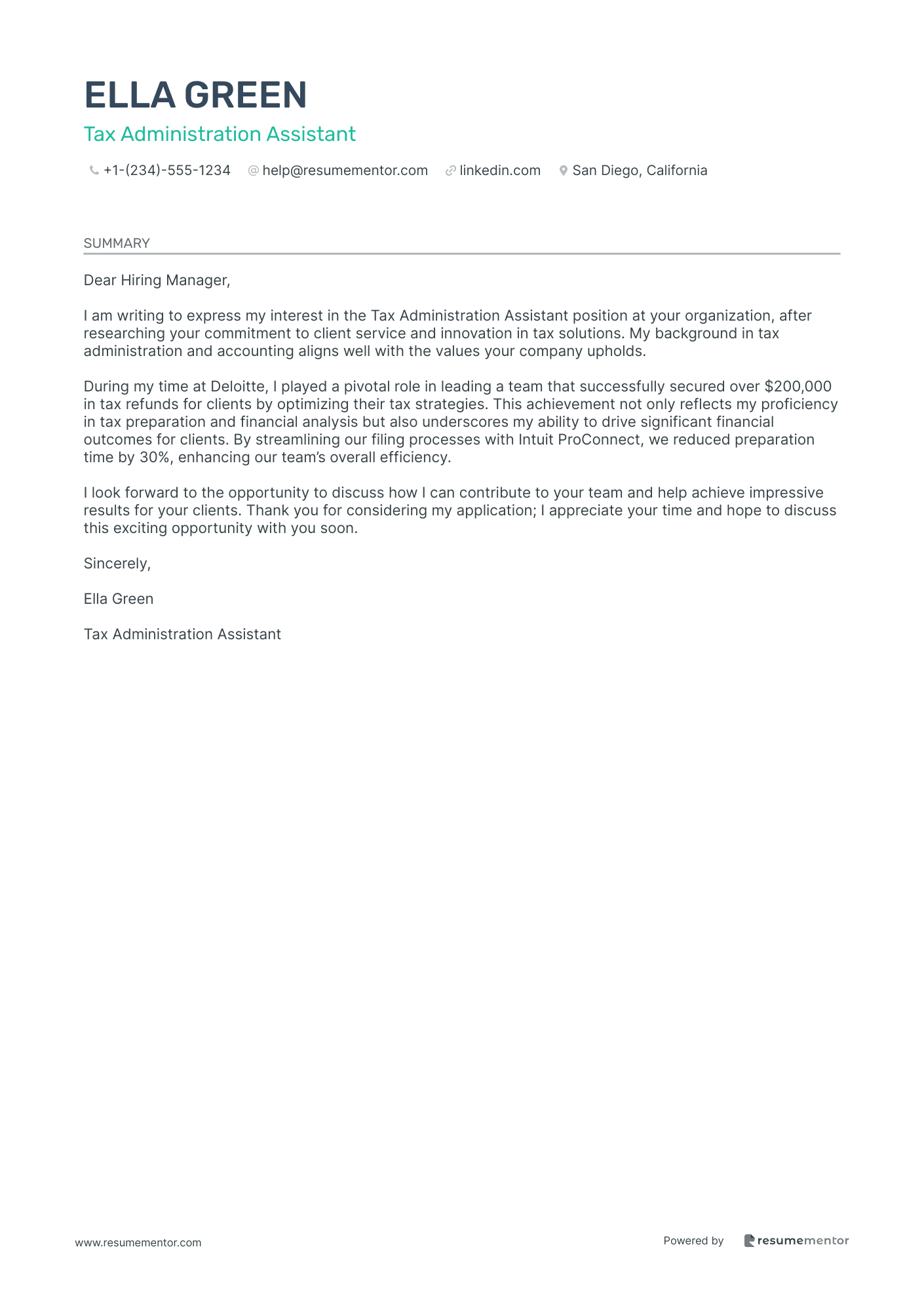 Tax Administration Assistant
