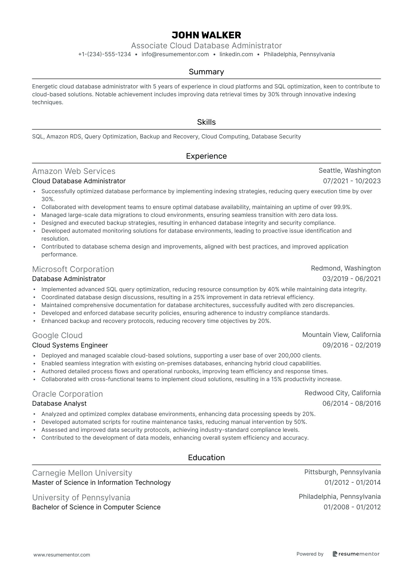 Associate Cloud Database Administrator