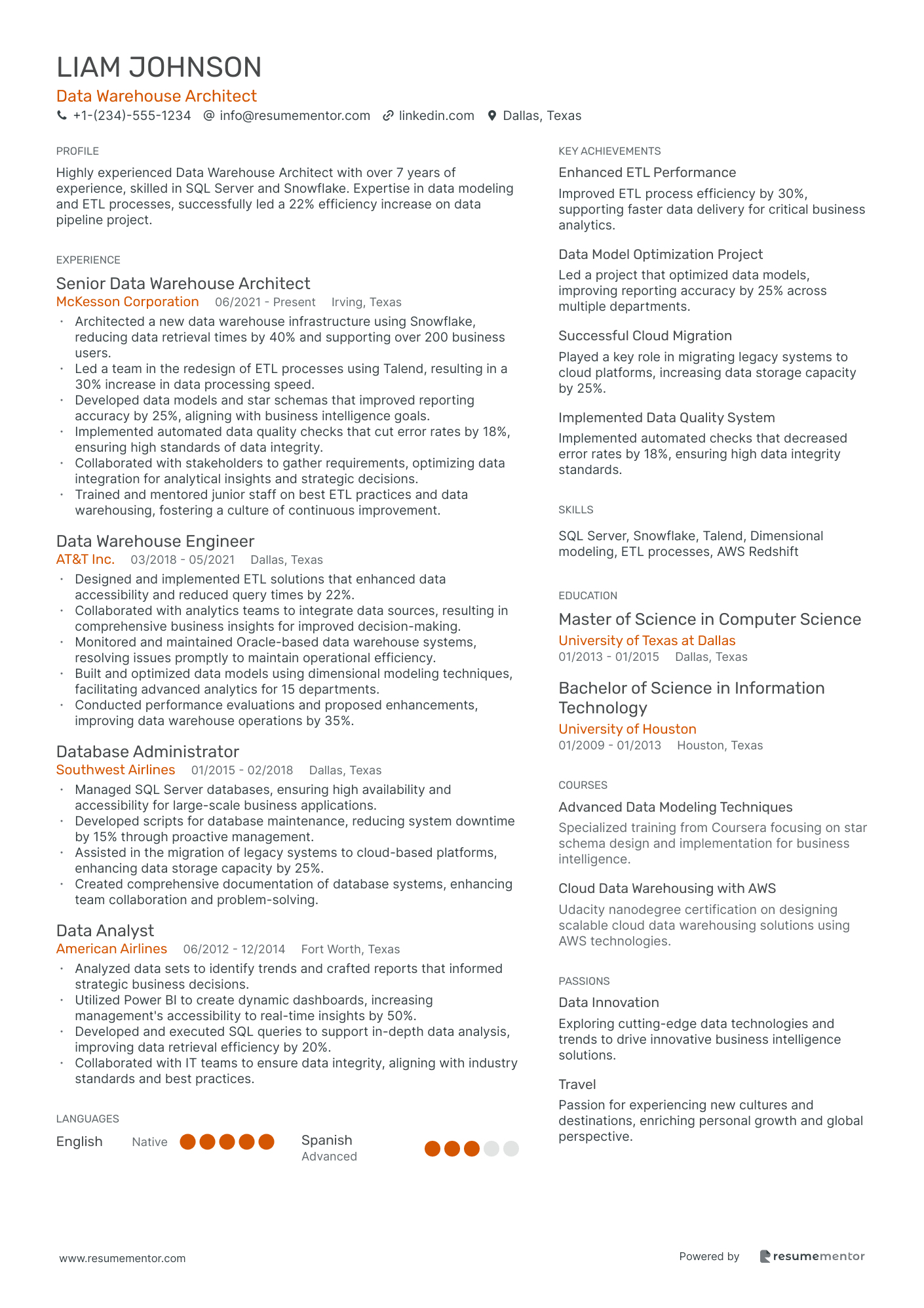 Data Warehouse Architect
