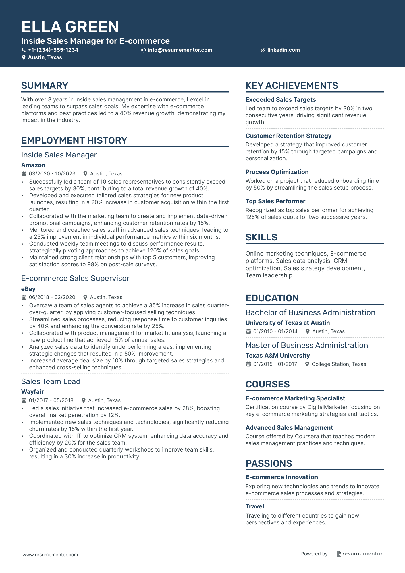 Inside Sales Manager for E commerce