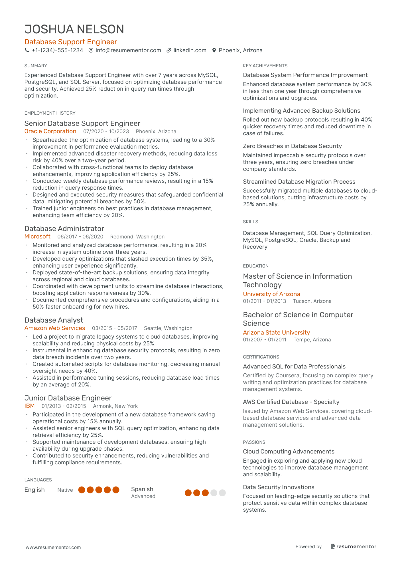 Database Support Engineer