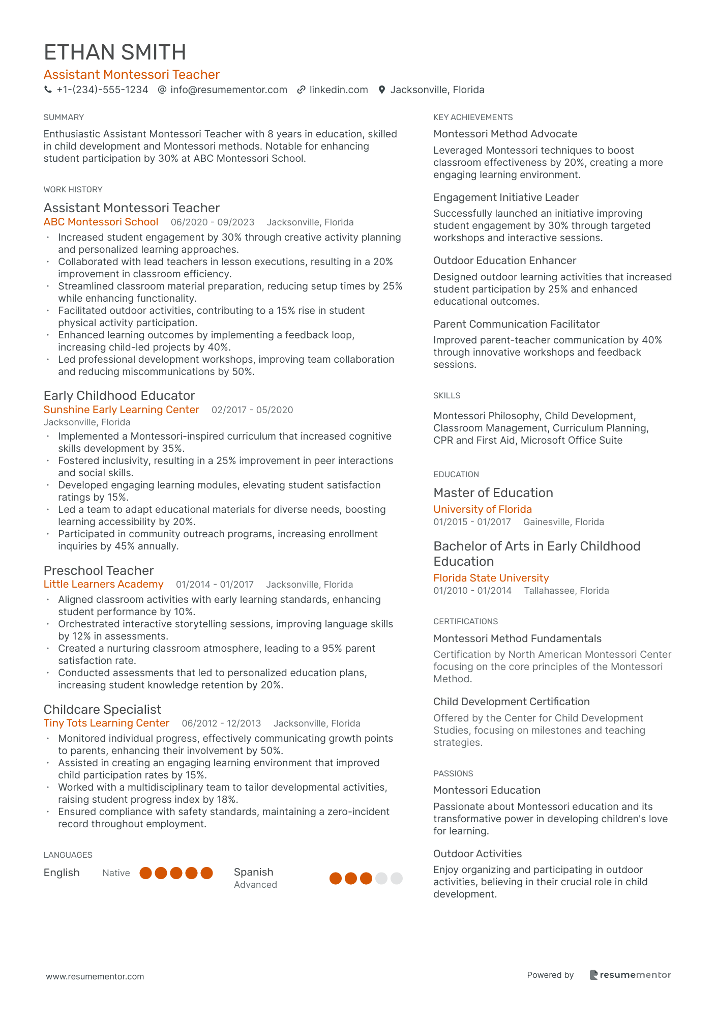 Assistant Montessori Teacher