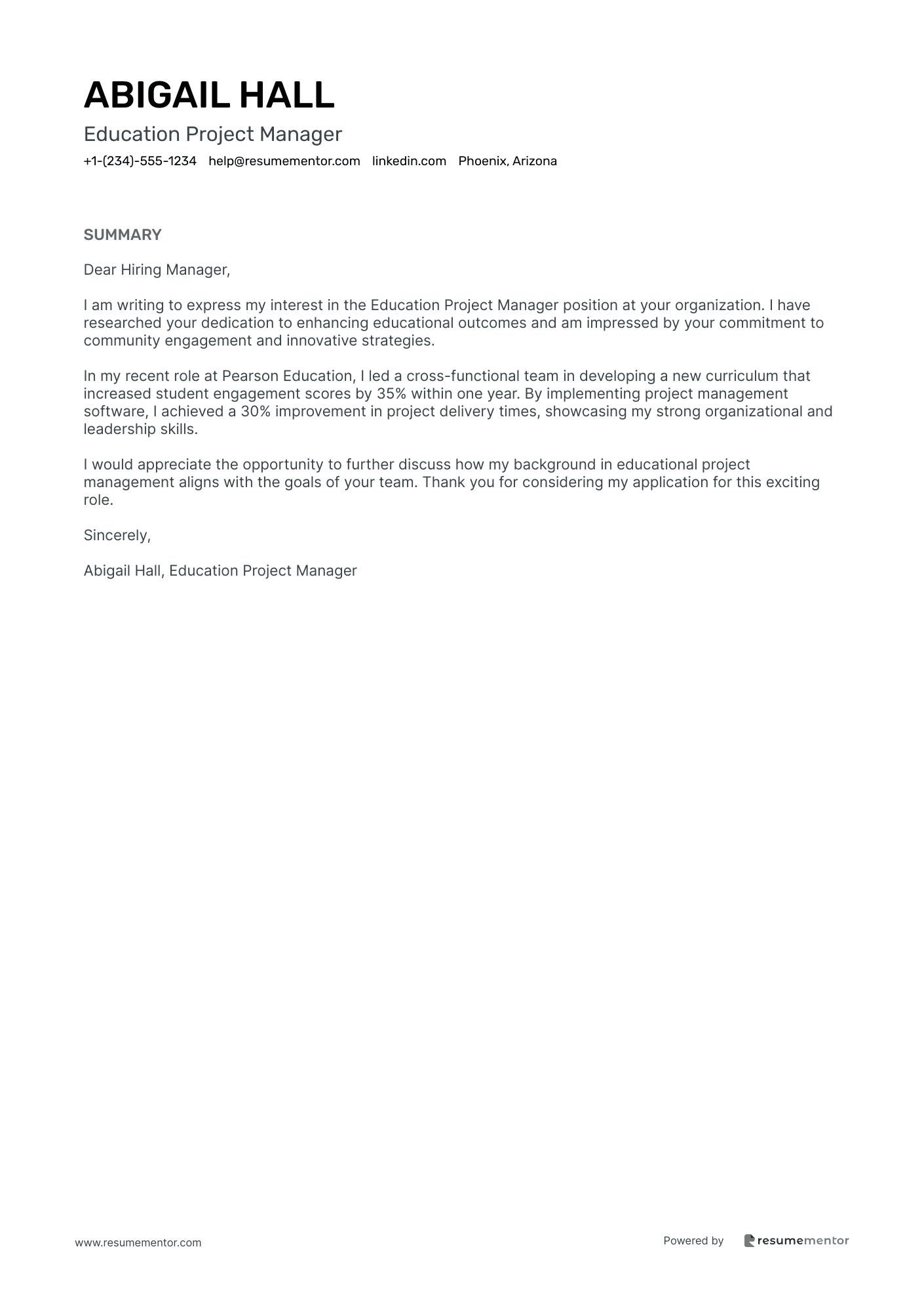 Education Project Manager