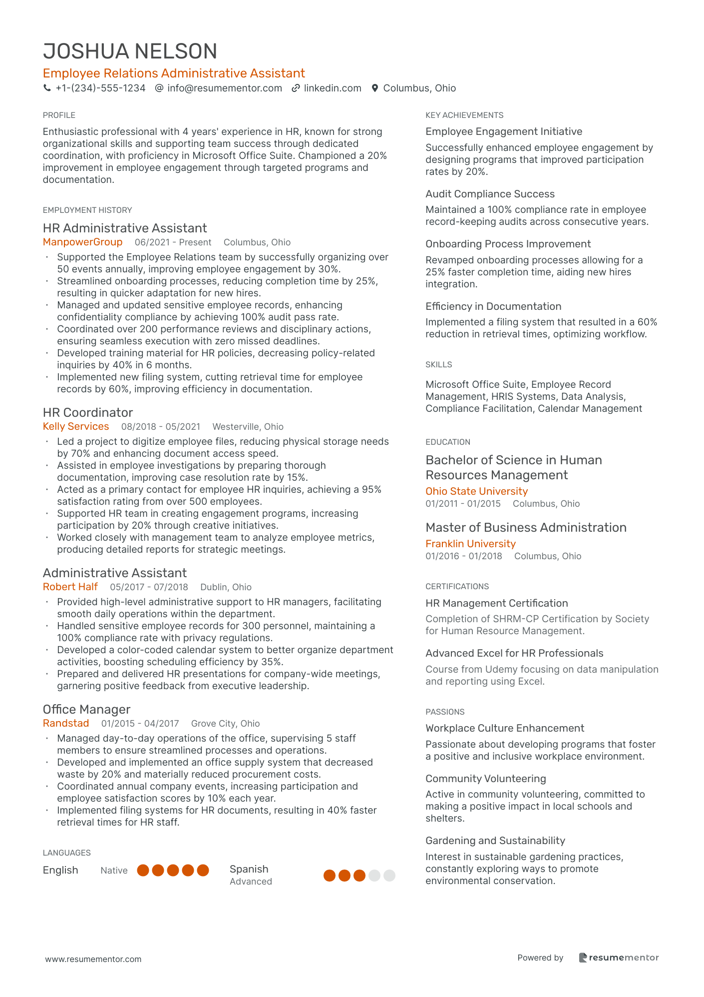 Employee Relations Administrative Assistant