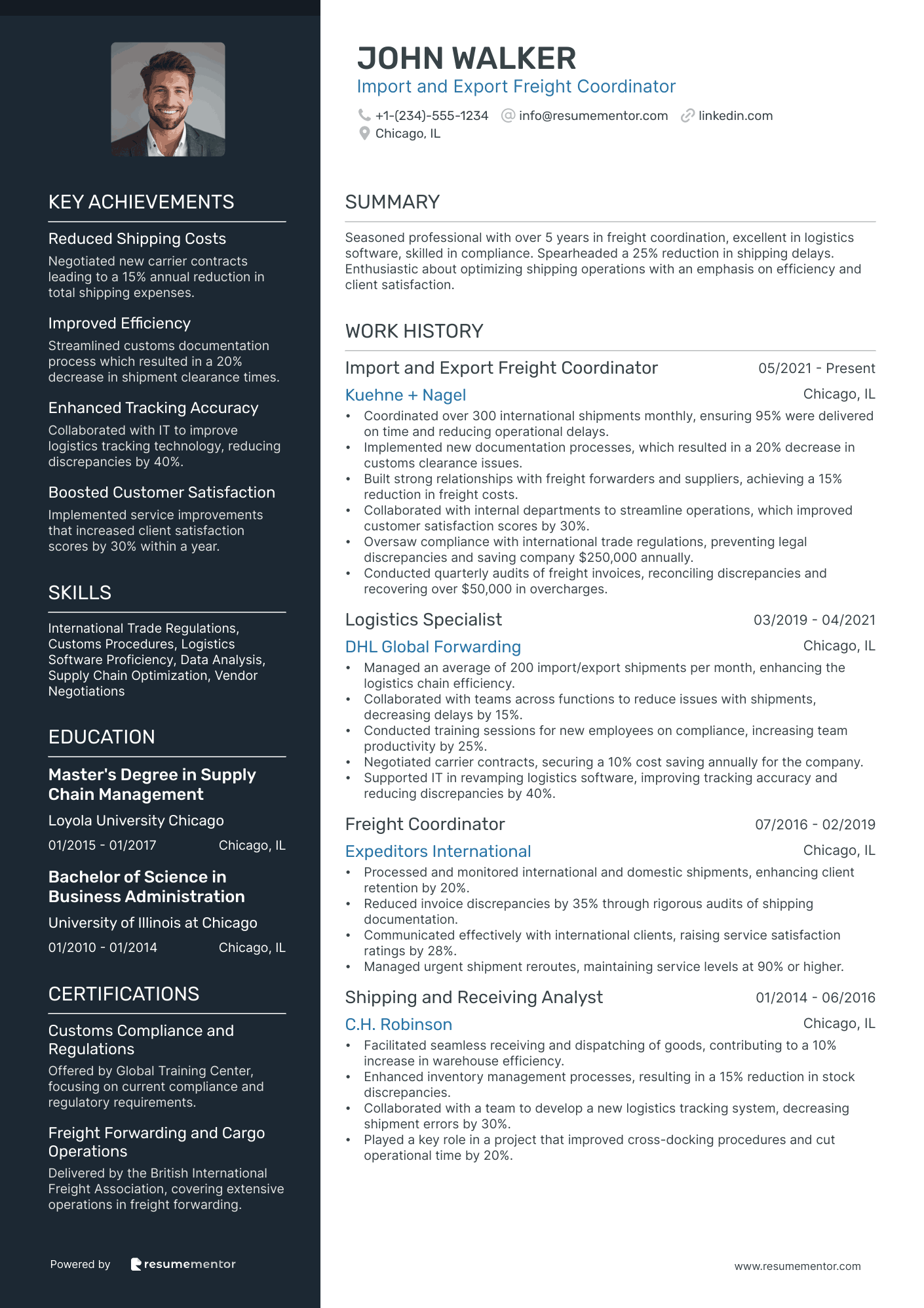 Import and Export Freight Coordinator