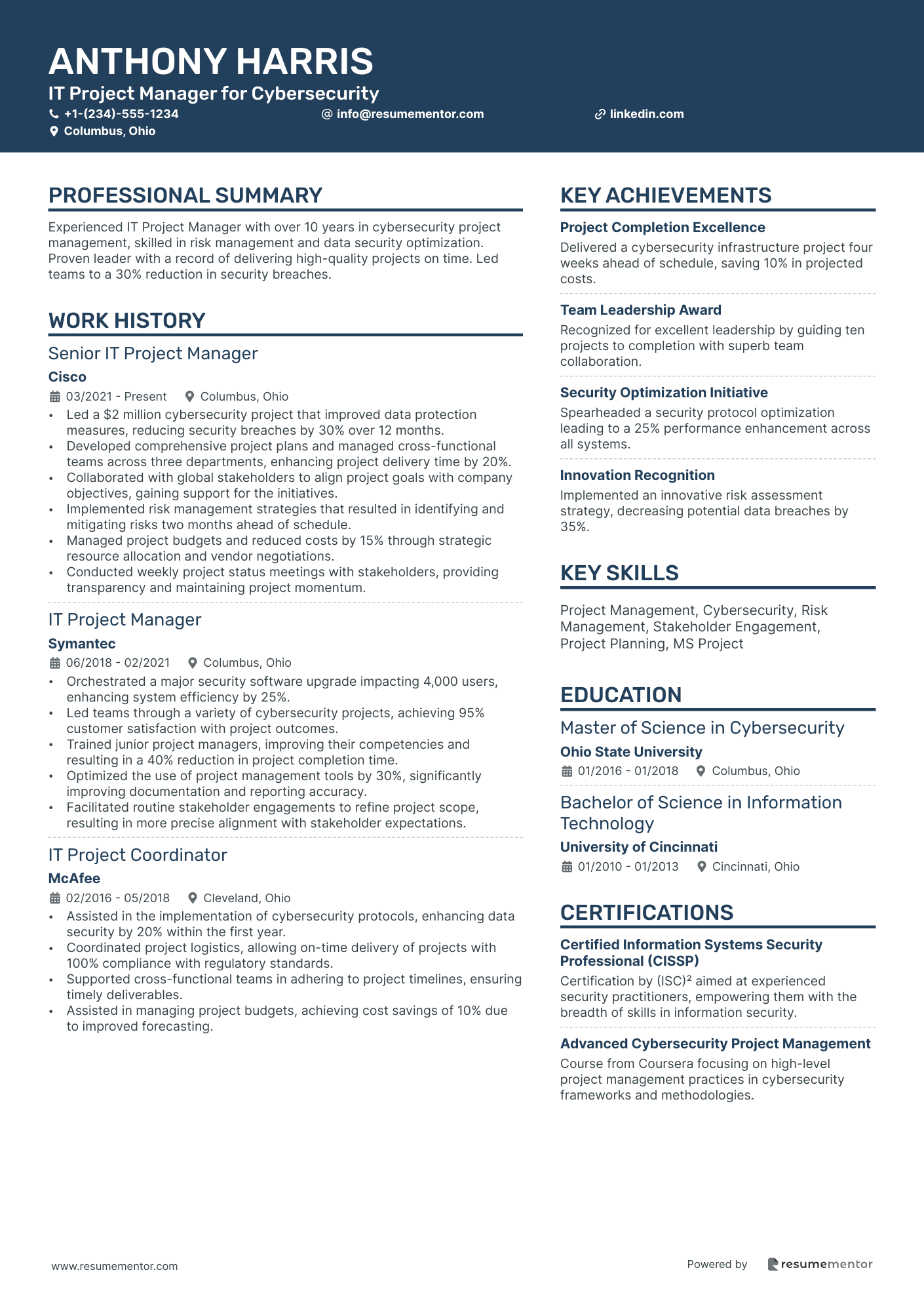 IT Project Manager for Cybersecurity